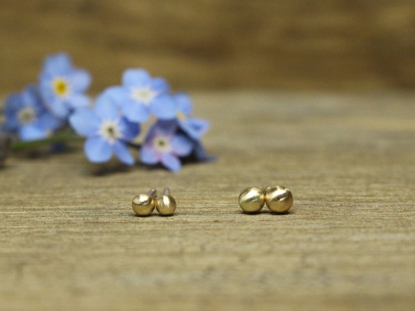 Tiny Studs in 9ct or 14ct or 18ct Solid Yellow Gold