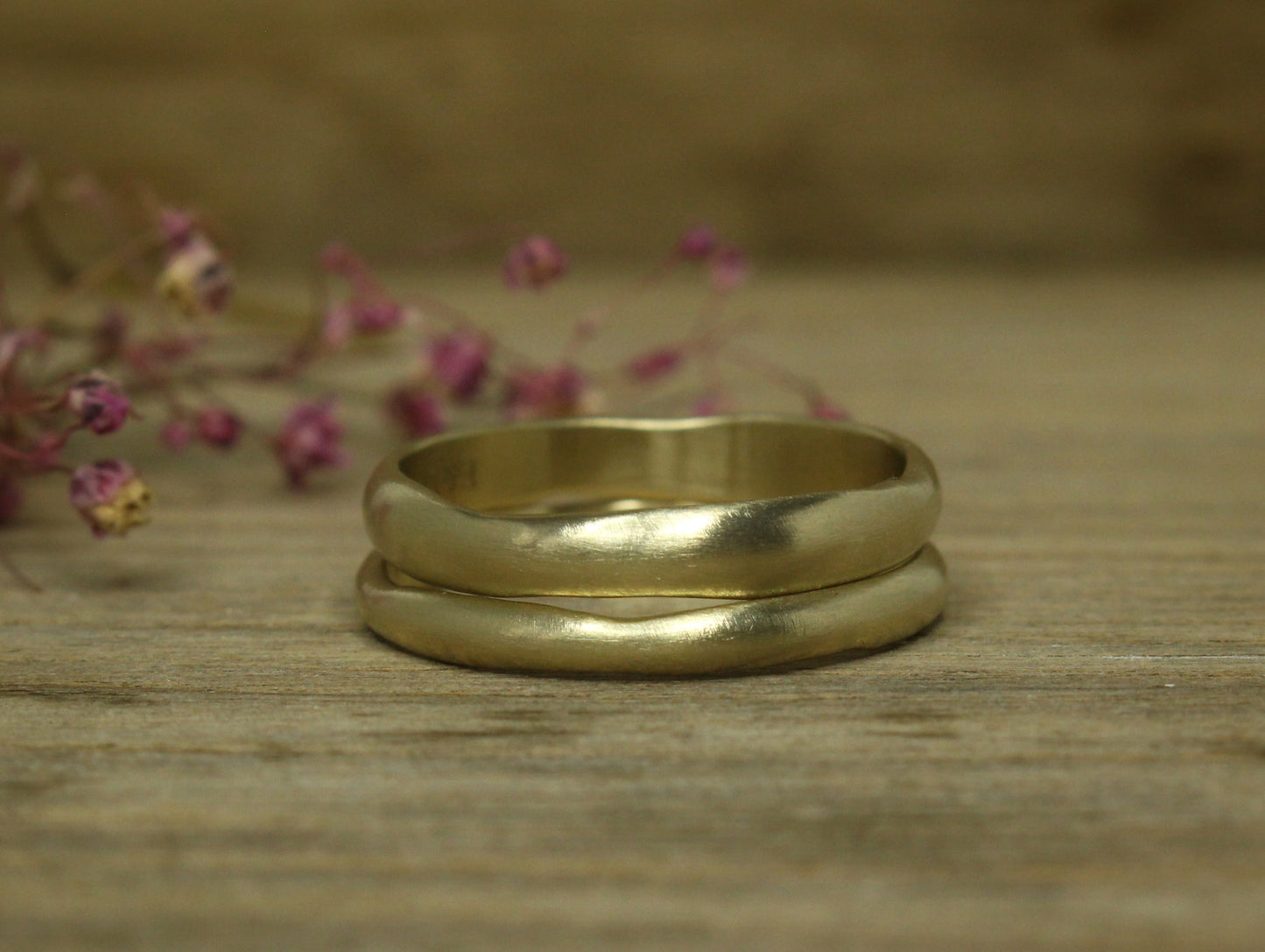 Artefact Band Set of Two in Solid Gold