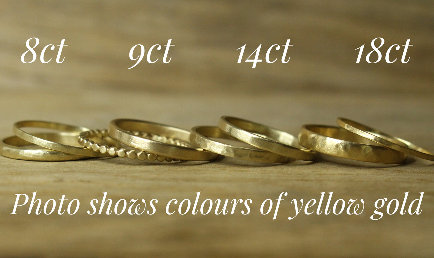 Rounded Band Set of Two in Solid Gold