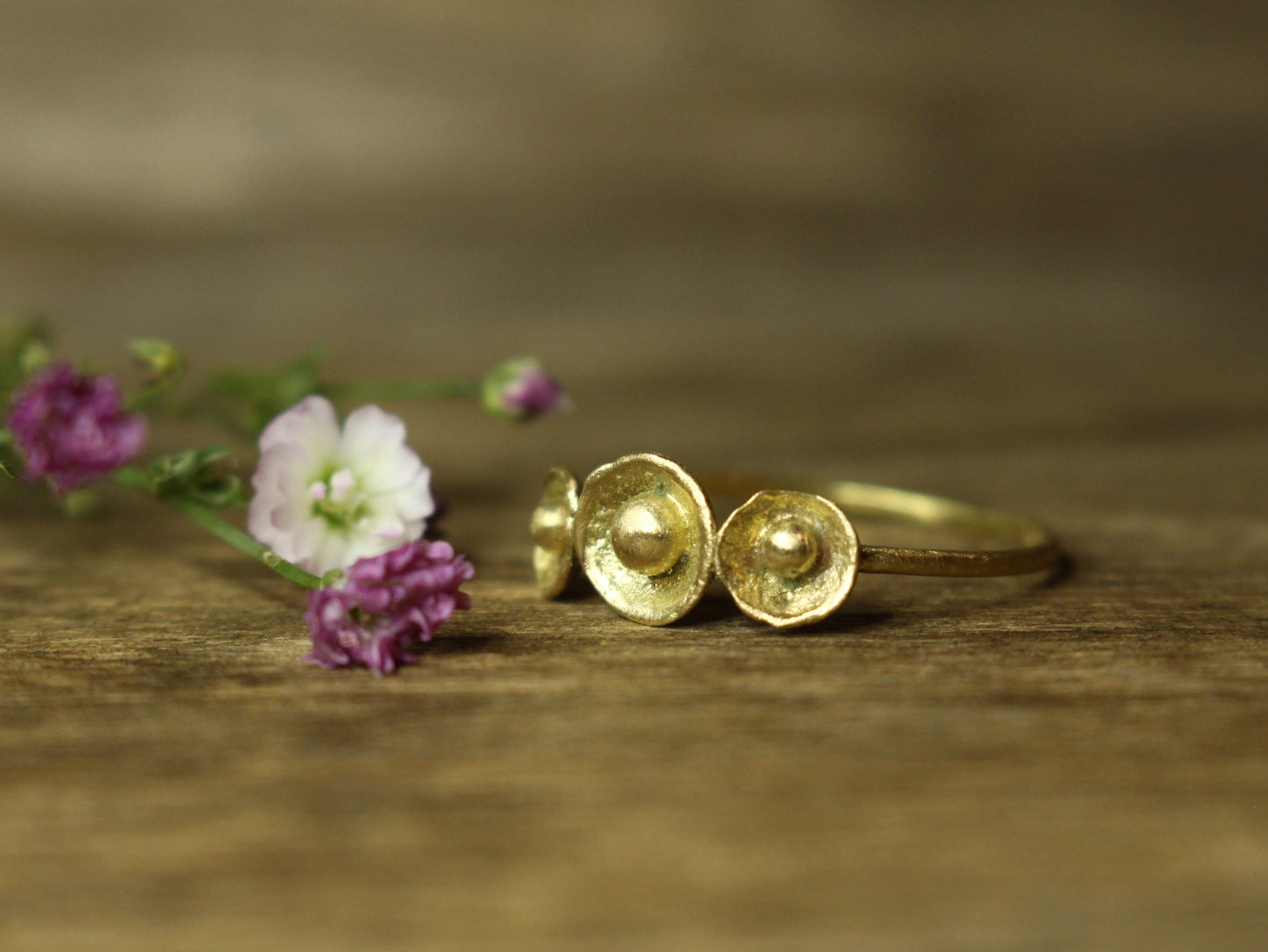 Sweetheart Flower Ring in 9ct or 14ct or 18ct Gold