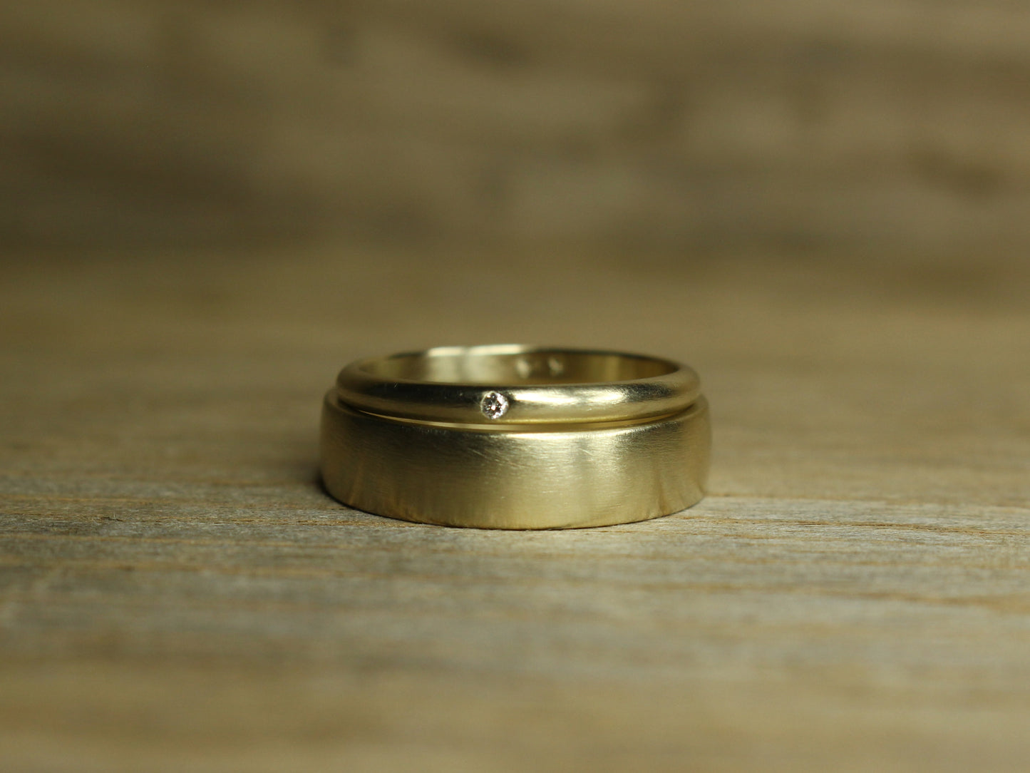 My Love Set of Two in Solid Gold with Diamond