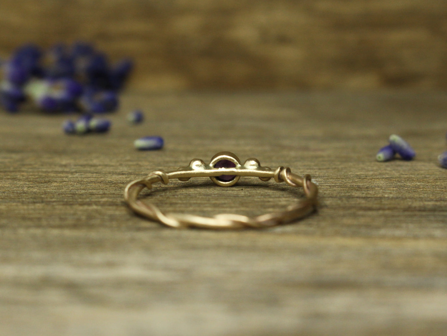 Entwined Ring with larger 3.5mm Fair Trade Gemstone