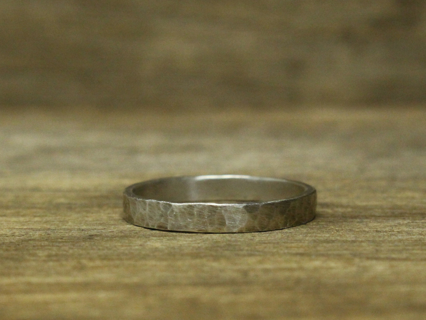 Hammered Band in Recycled Sterling Silver