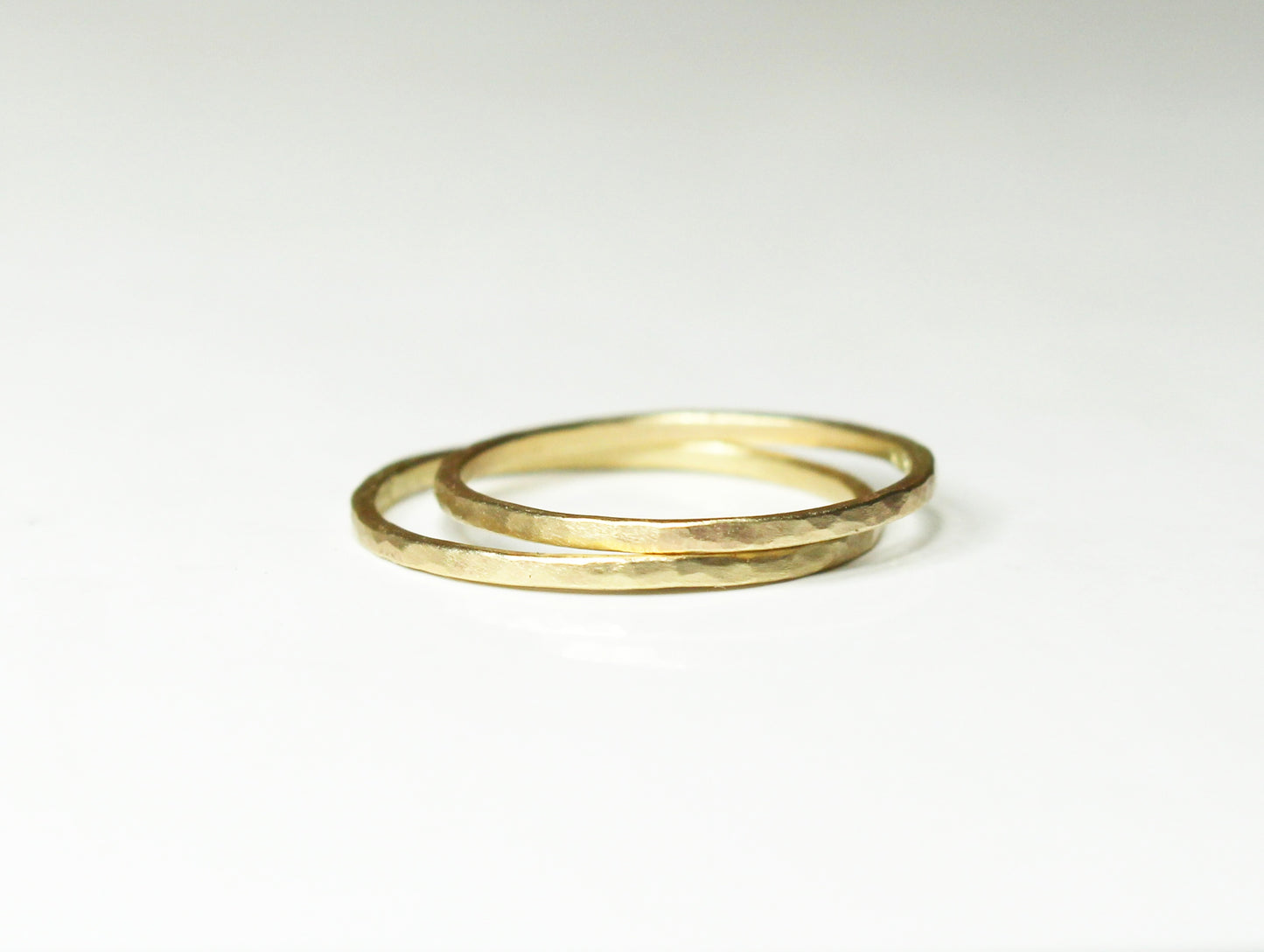 Hammered 1mm Band in 9ct or 14ct or 18ct Gold