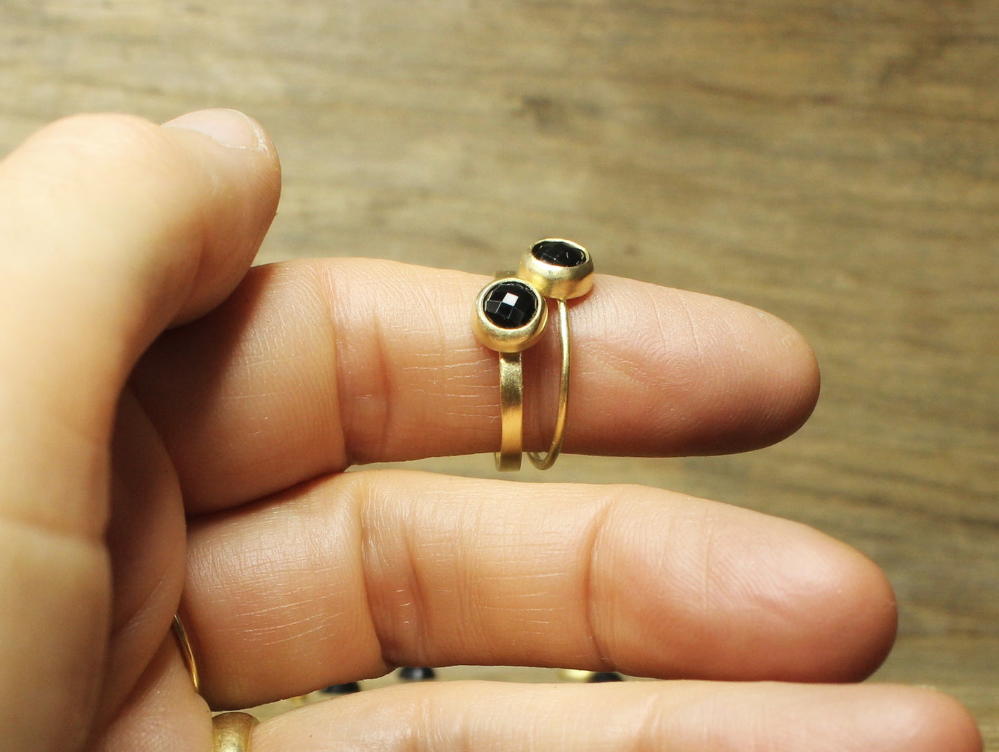 Rosae Ring with Fair Trade Black Spinel in 18ct Gold