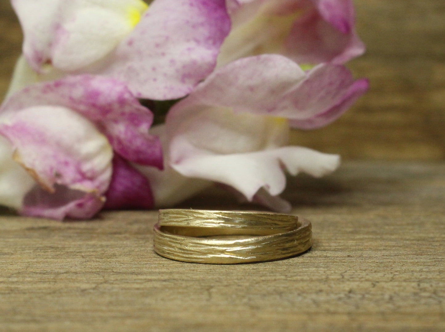 Forest Band Set of Two in 9ct or 14ct or 18ct Gold