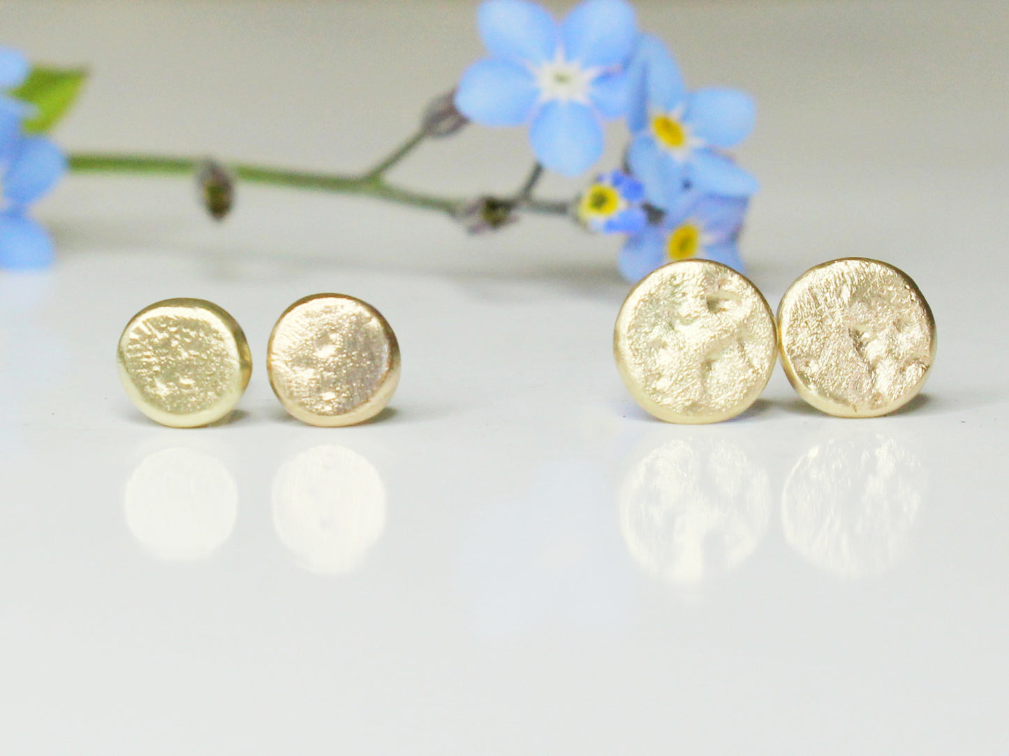 Lunae Studs in 9ct or 14ct or 18ct Gold