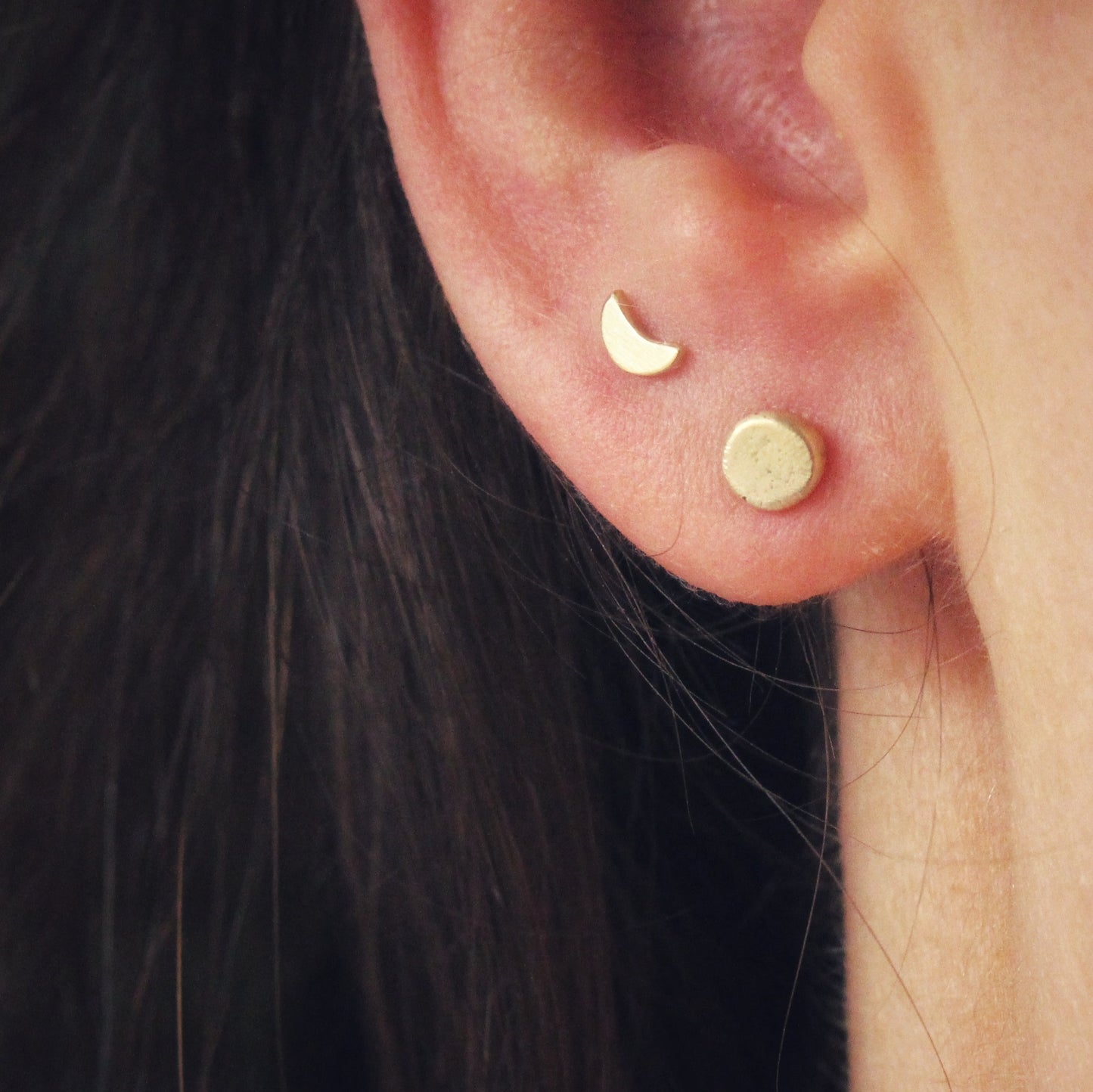 Lunae Studs in 9ct or 14ct or 18ct Gold