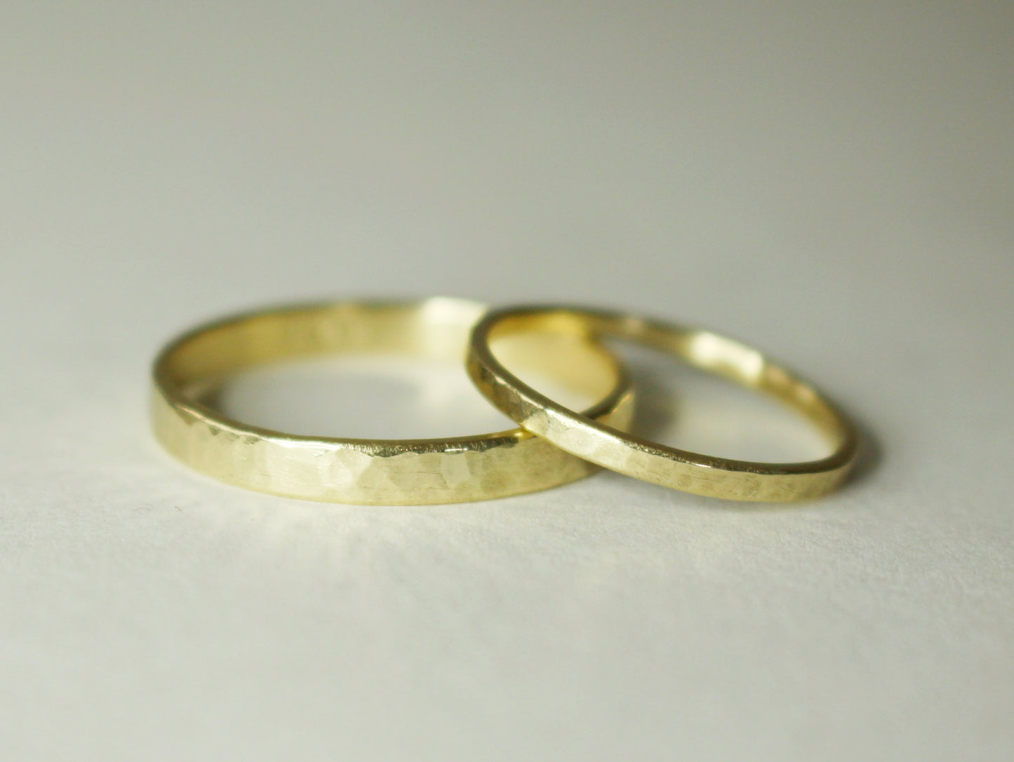 Hammered Band Set of Two - 1.5mm & 3mm or 4mm