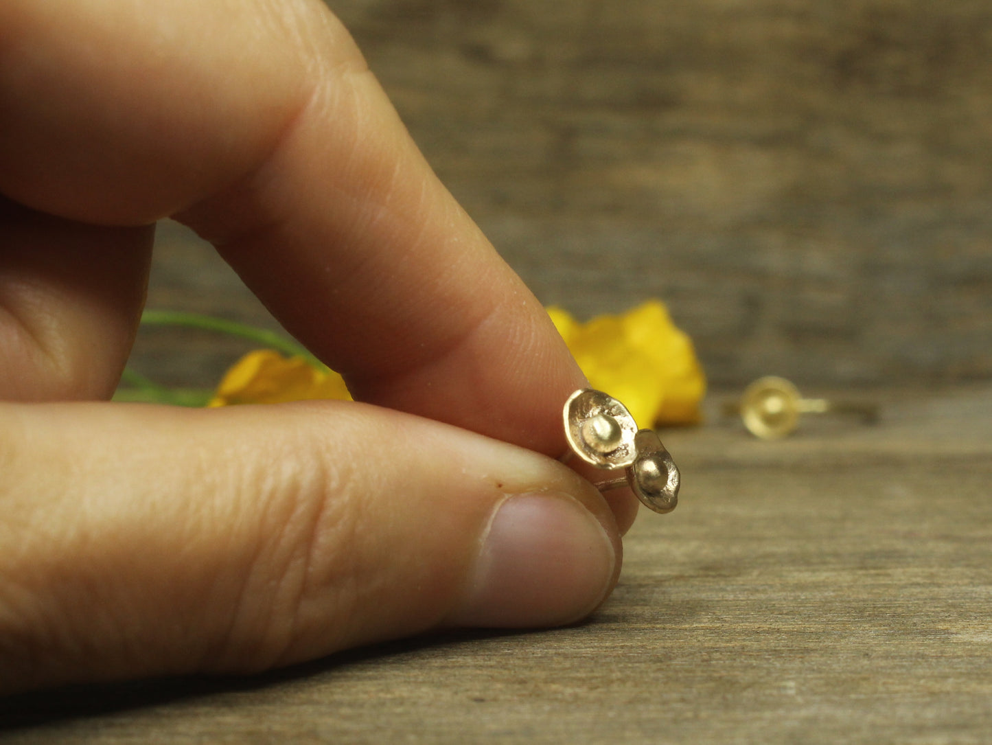 Sweetheart Flower Studs in 9ct or 14ct or 18ct Gold