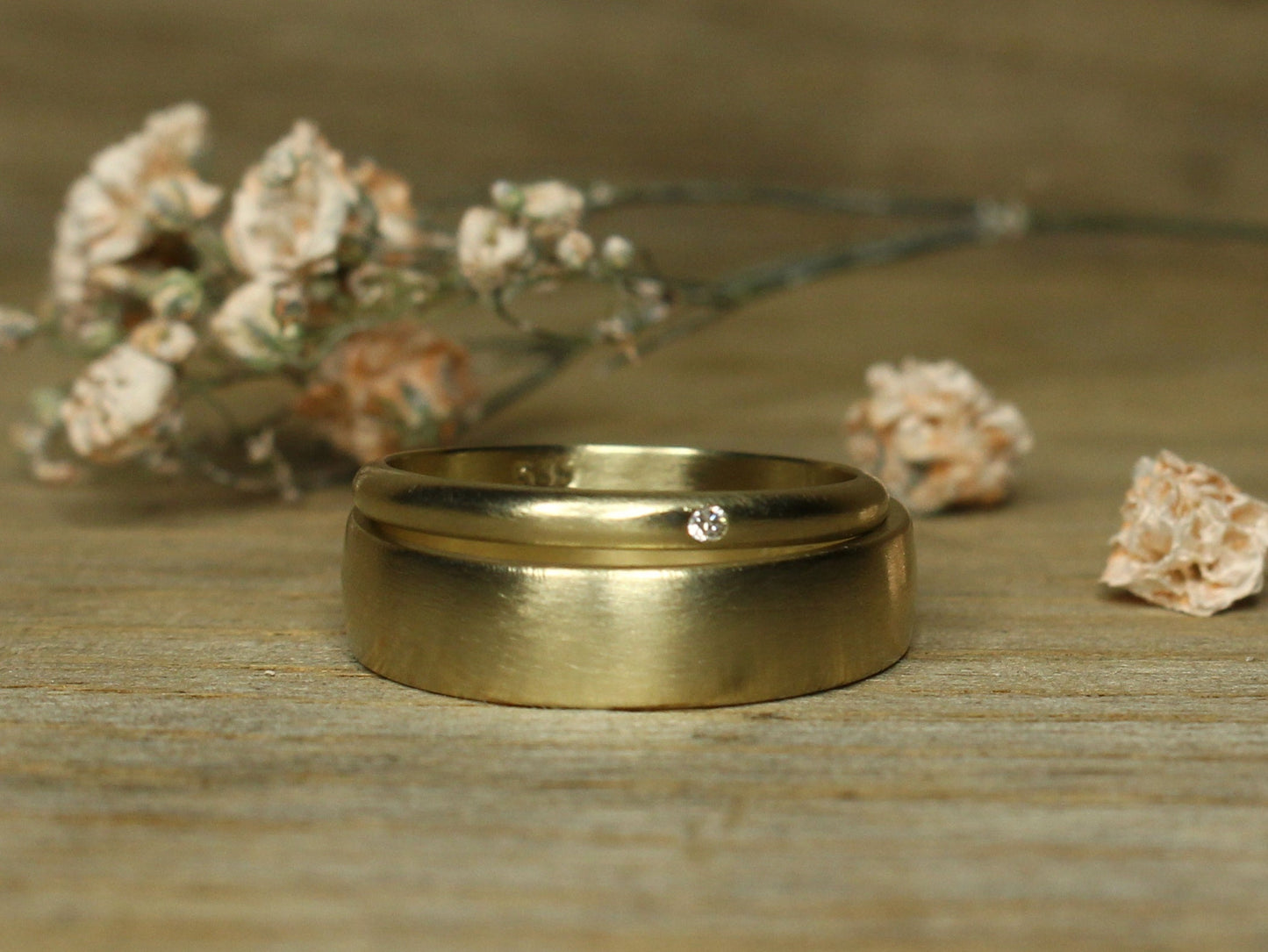 My Love Set of Two in Solid Gold with Diamond