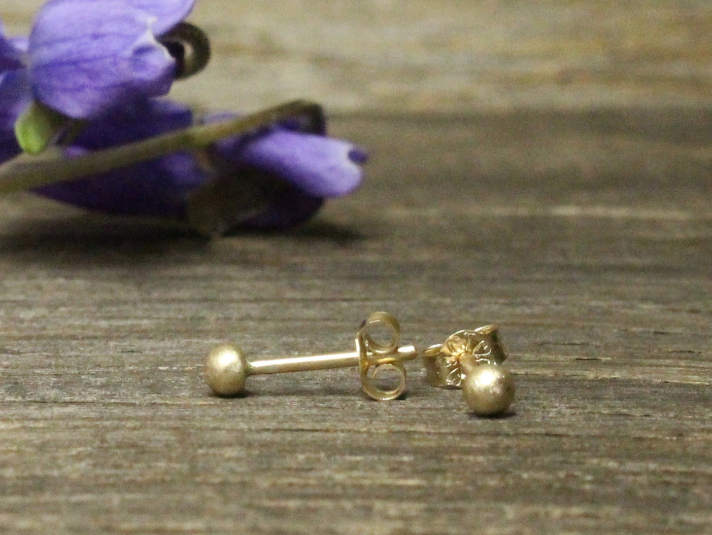 Tiny Studs in 9ct or 14ct or 18ct Solid Yellow Gold