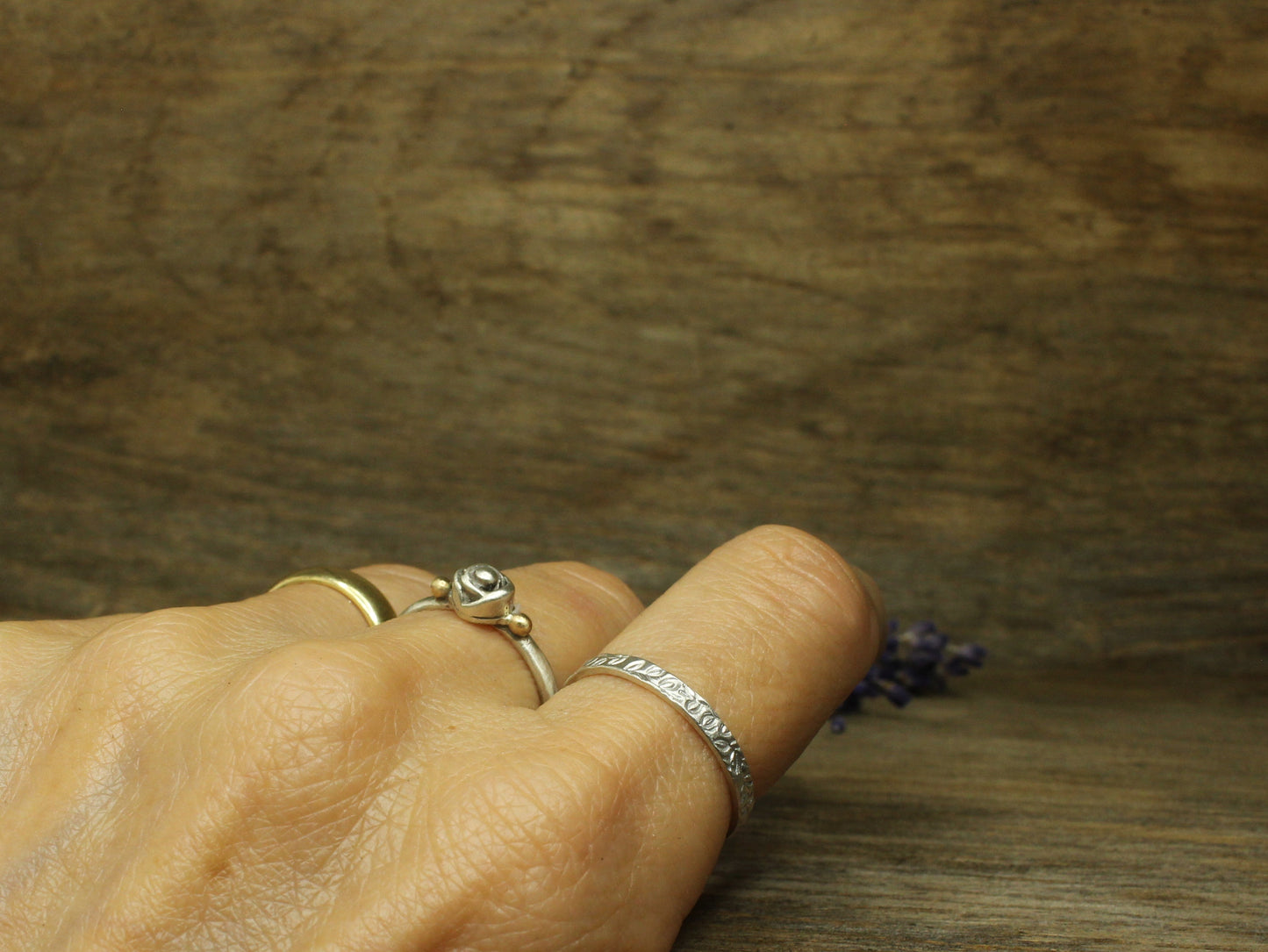 Wildflowers Band in Recycled Sterling Silver