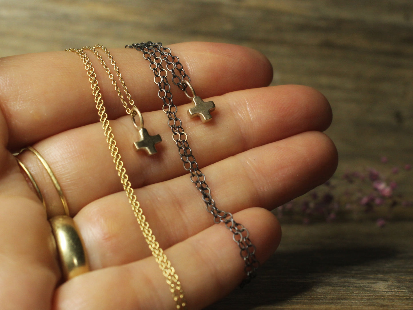 Shining Light Necklace in Solid Gold and Silver