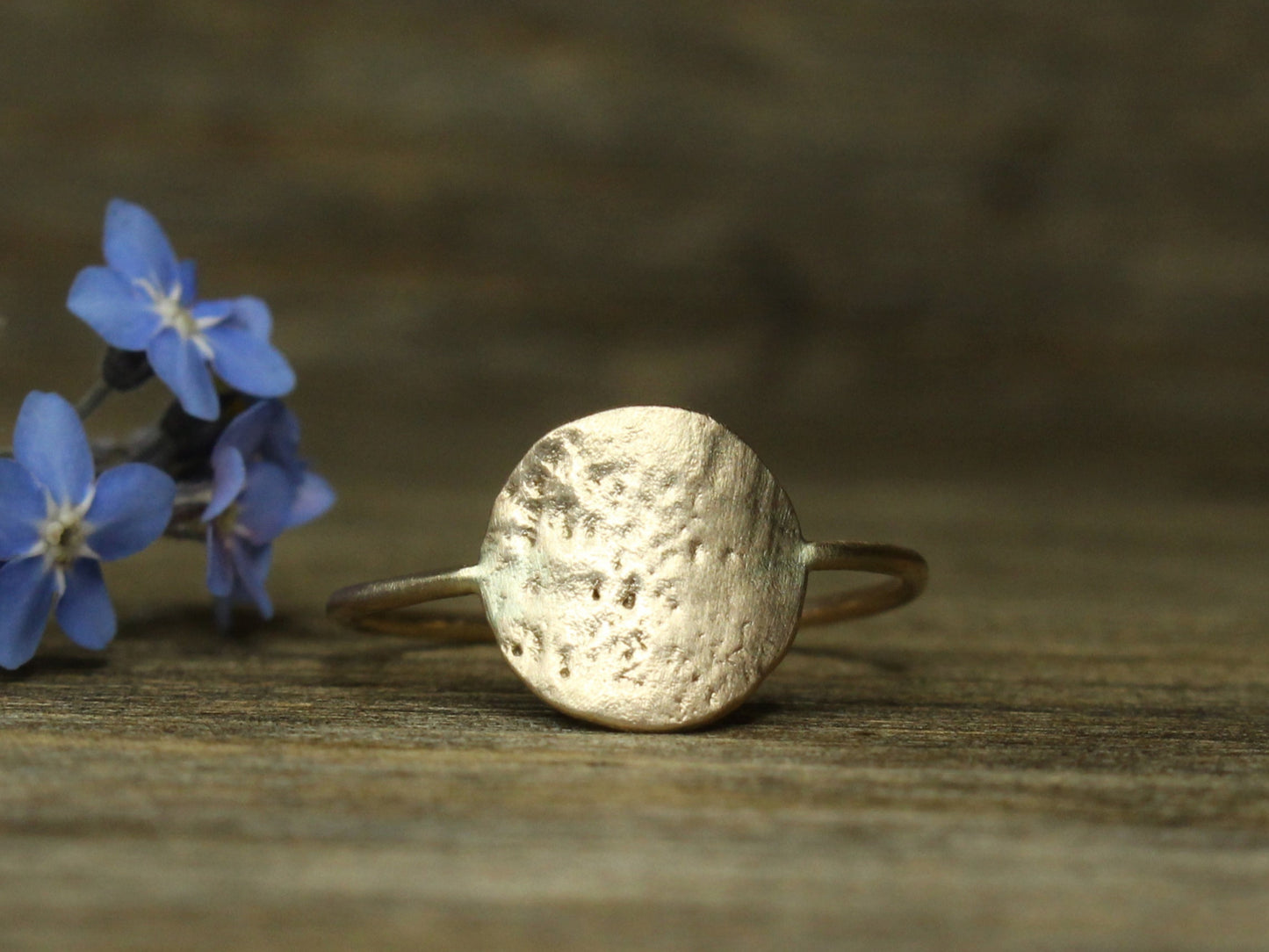 Bright Moon Ring in 9ct or 14ct or 18ct Gold