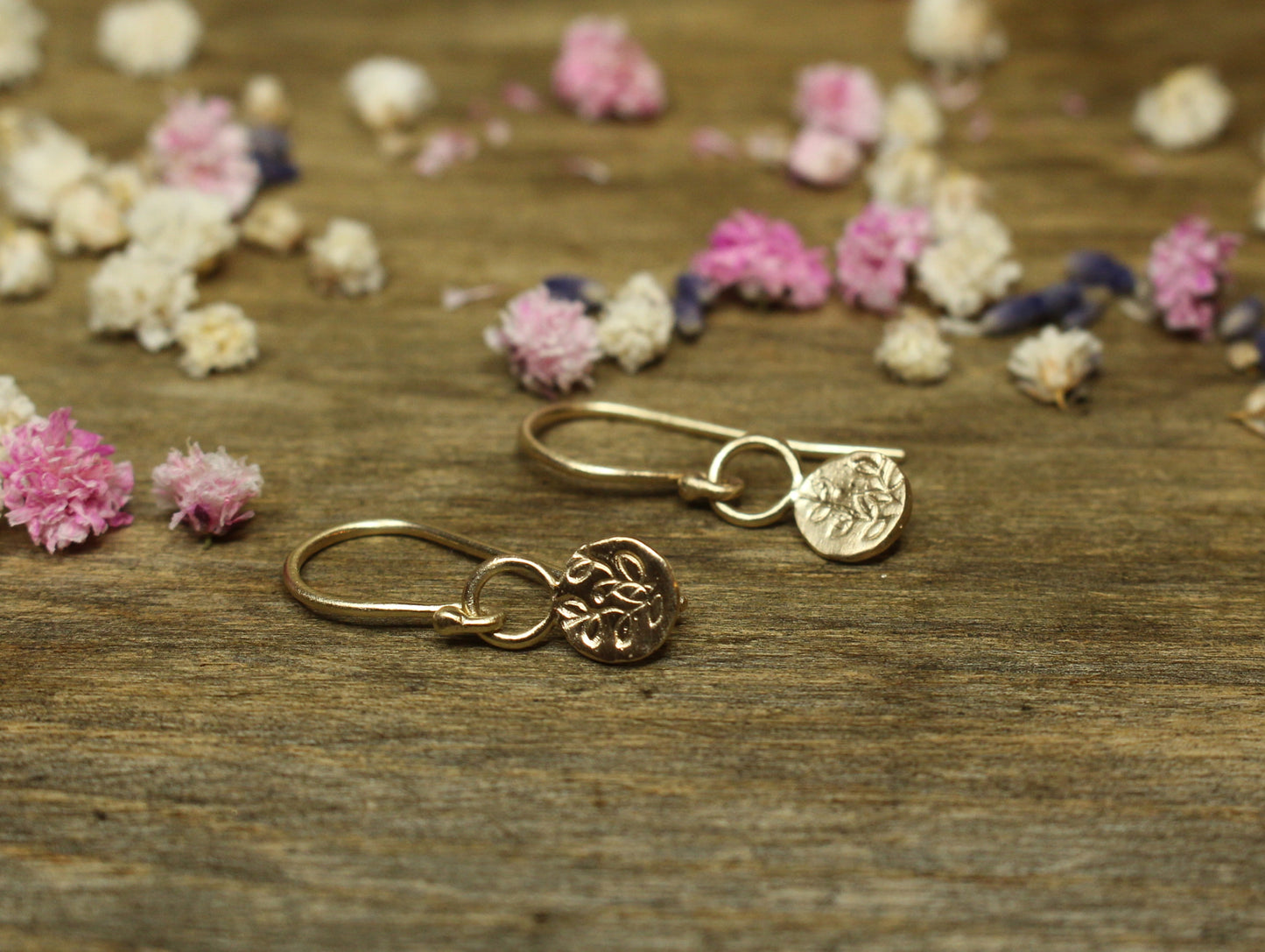 Wildflowers Dangly Earrings in 9ct or 14cr or 18ct Gold