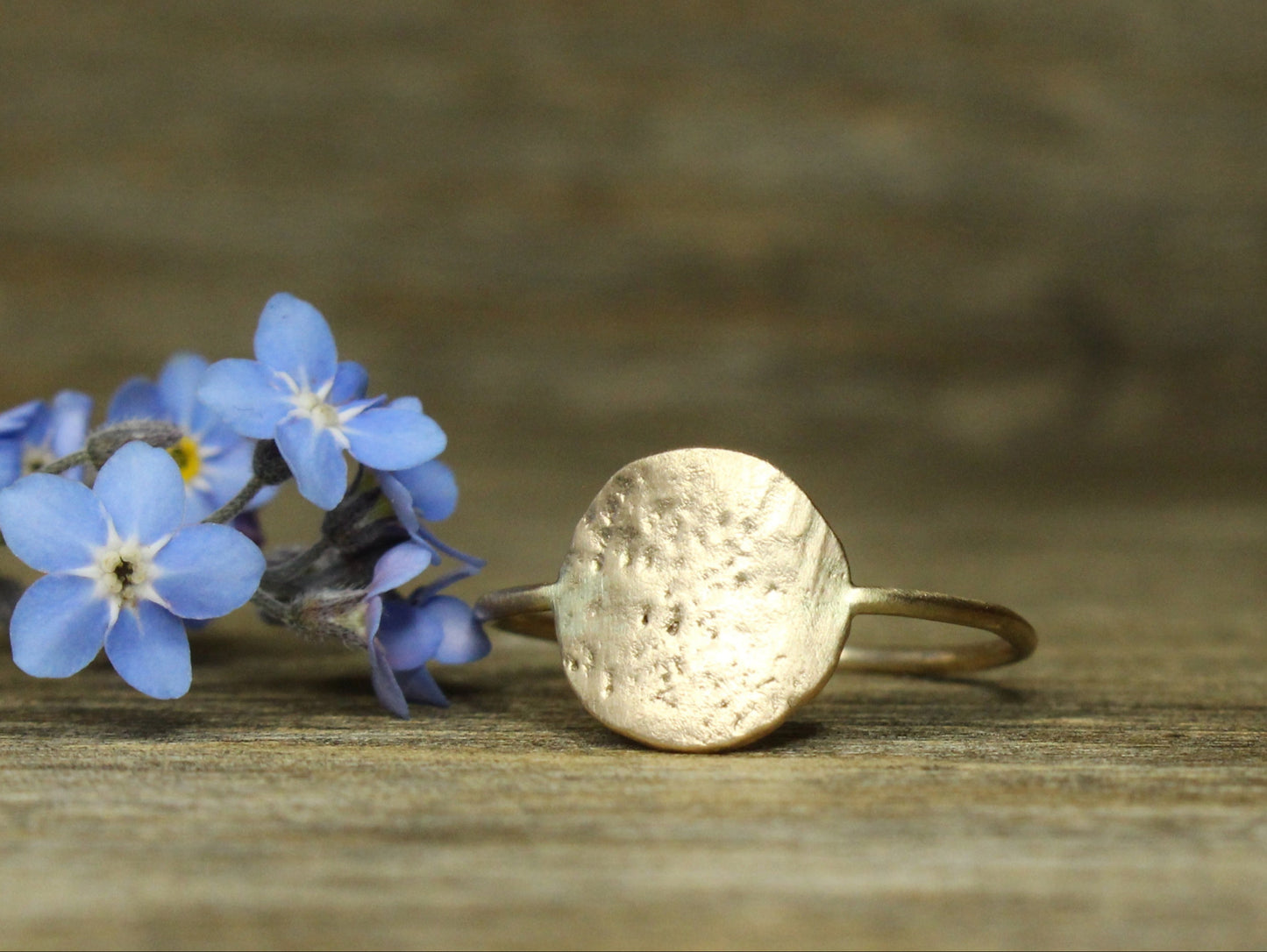 Bright Moon Ring in 9ct or 14ct or 18ct Gold