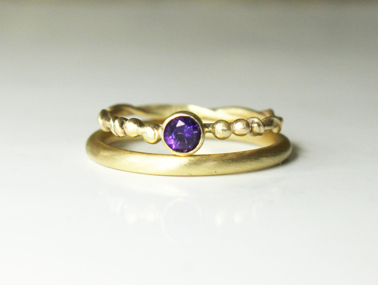 Entwined Ring with larger 3.5mm Fair Trade Gemstone