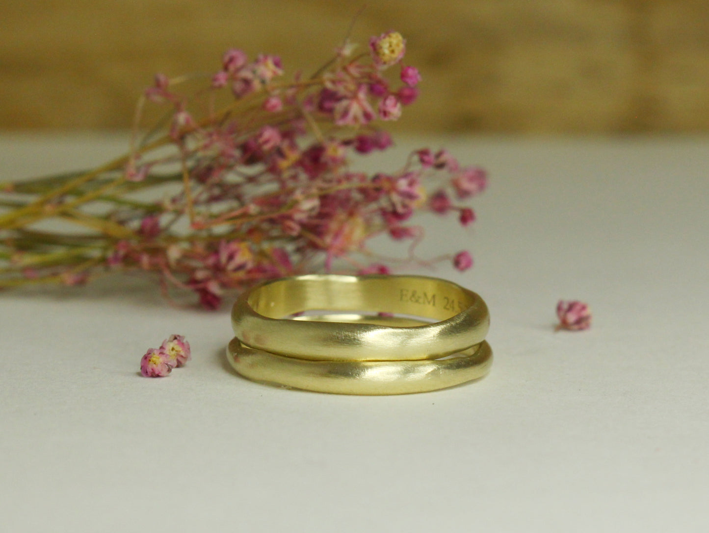 Artefact Band Set of Two in Solid Gold