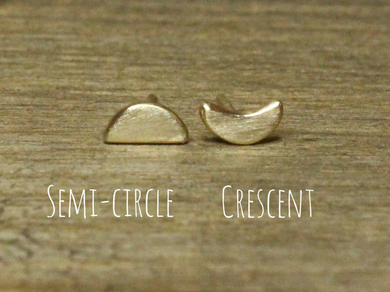 Moon Earrings in 9ct or 14ct or 18ct Solid Yellow Gold