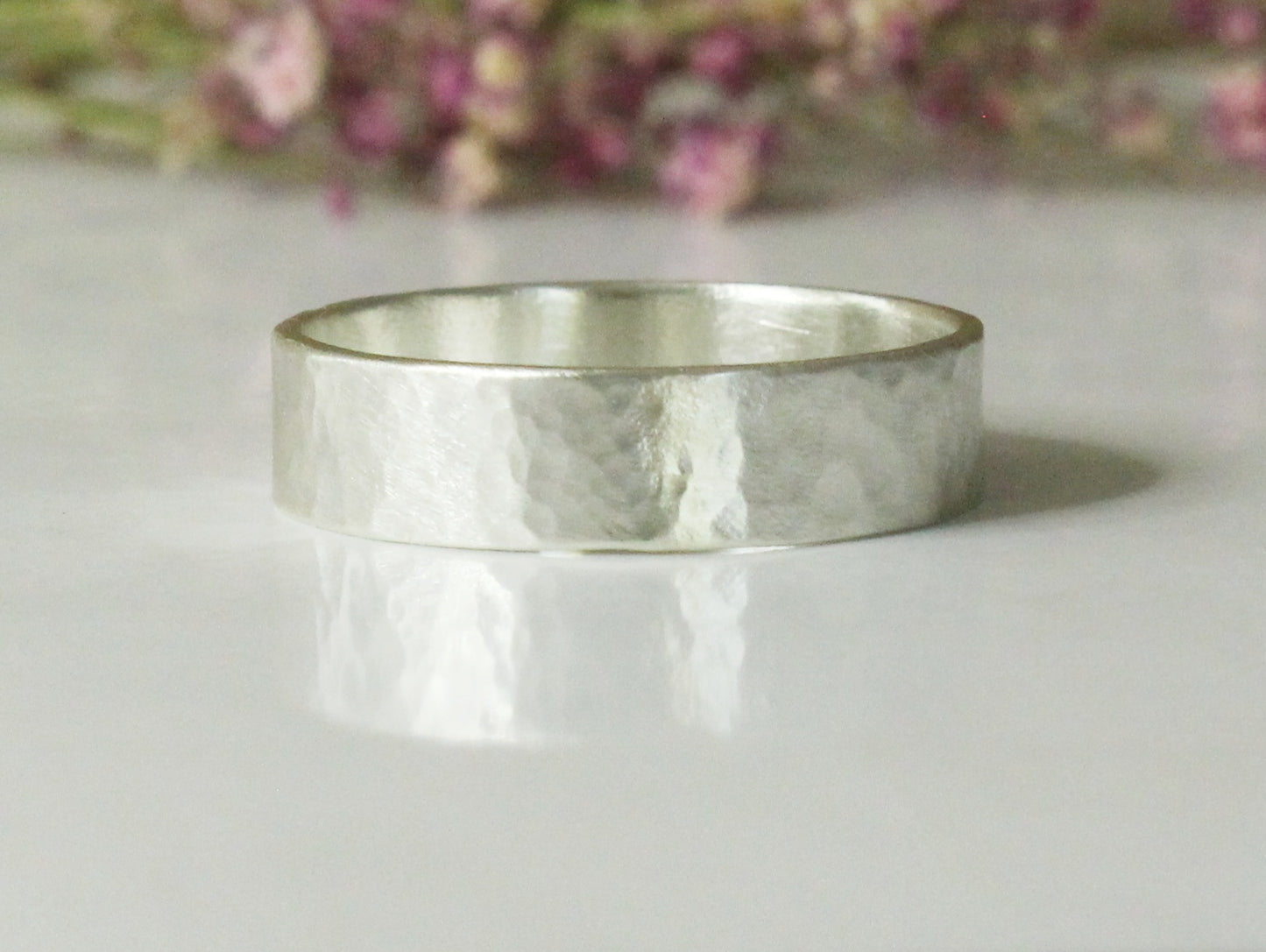 Hammered Band in Recycled Sterling Silver