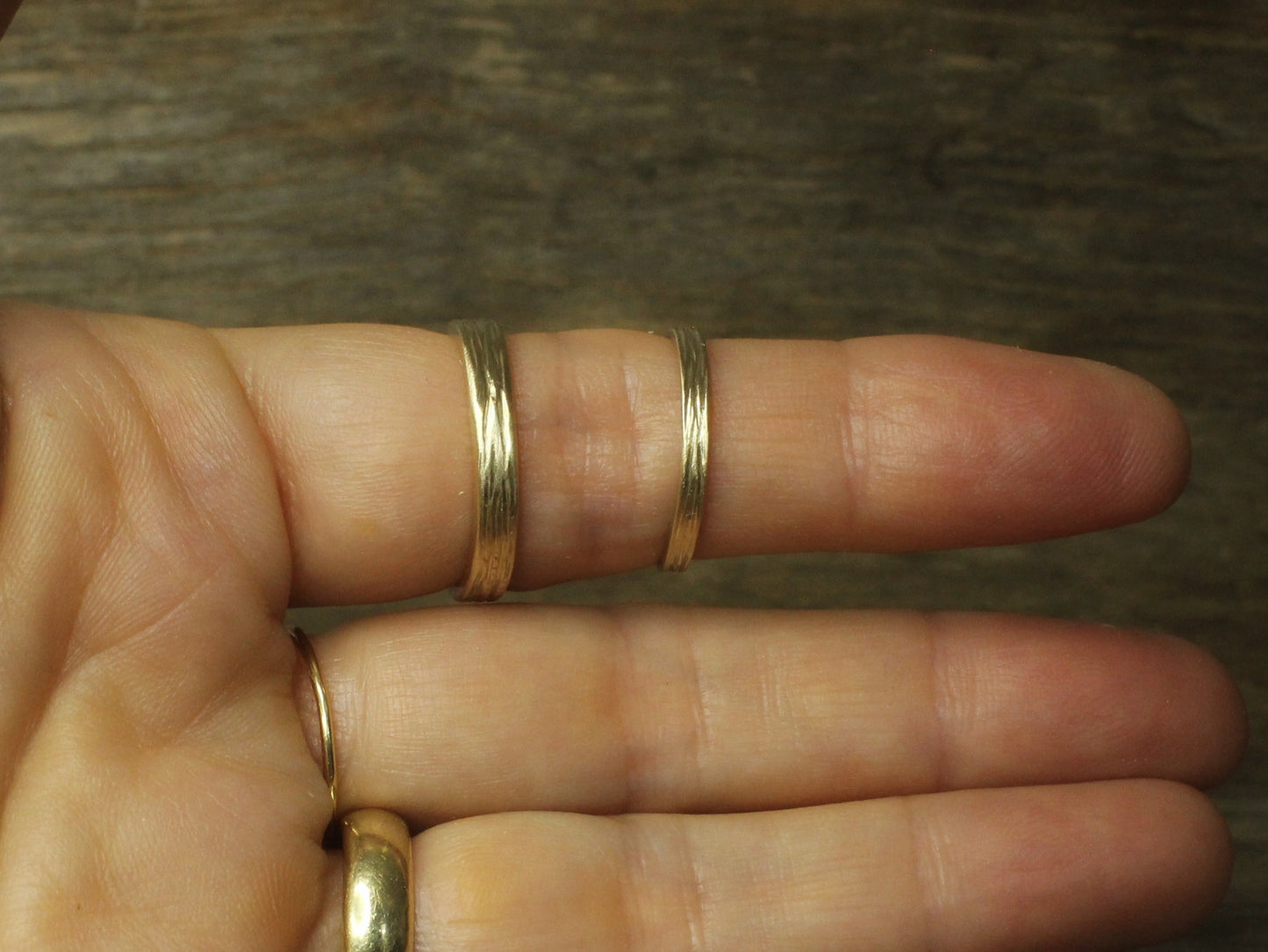 Forest Band Set of Two in 9ct or 14ct or 18ct Gold