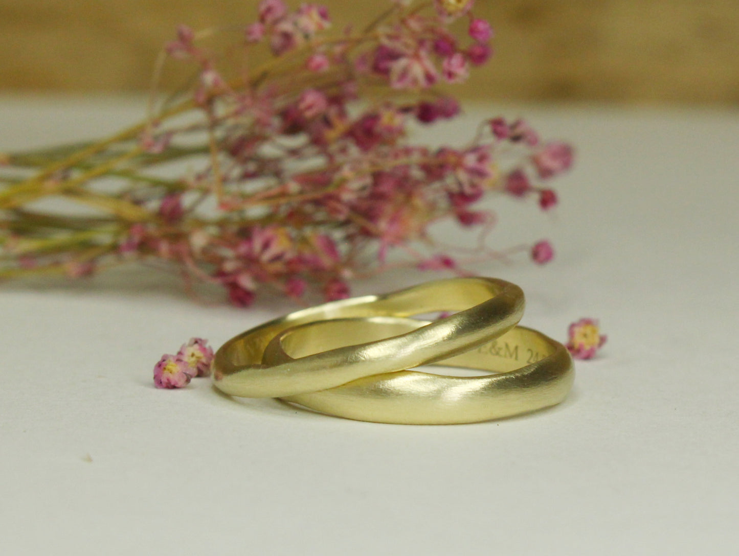 Artefact Band Set of Two in Solid Gold