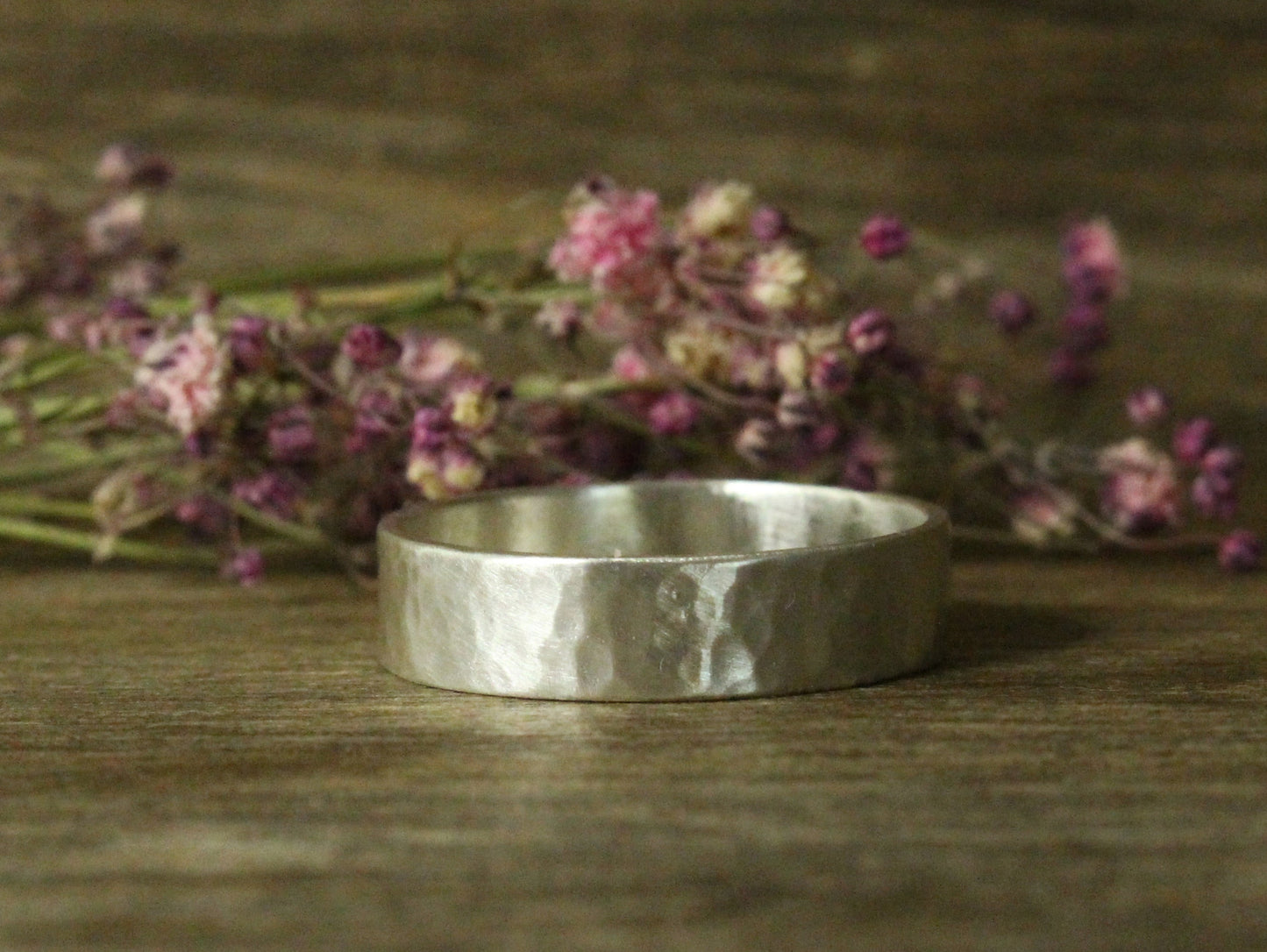 Hammered Band in Recycled Sterling Silver