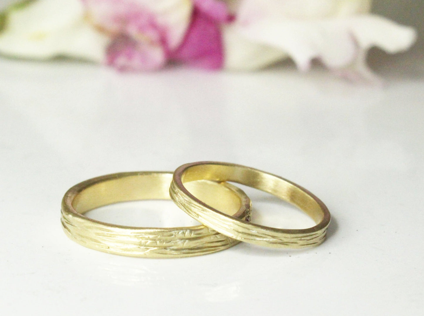 Forest Band Set of Two in 9ct or 14ct or 18ct Gold