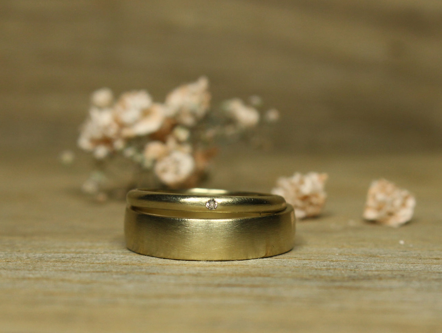 My Love Set of Two in Solid Gold with Diamond