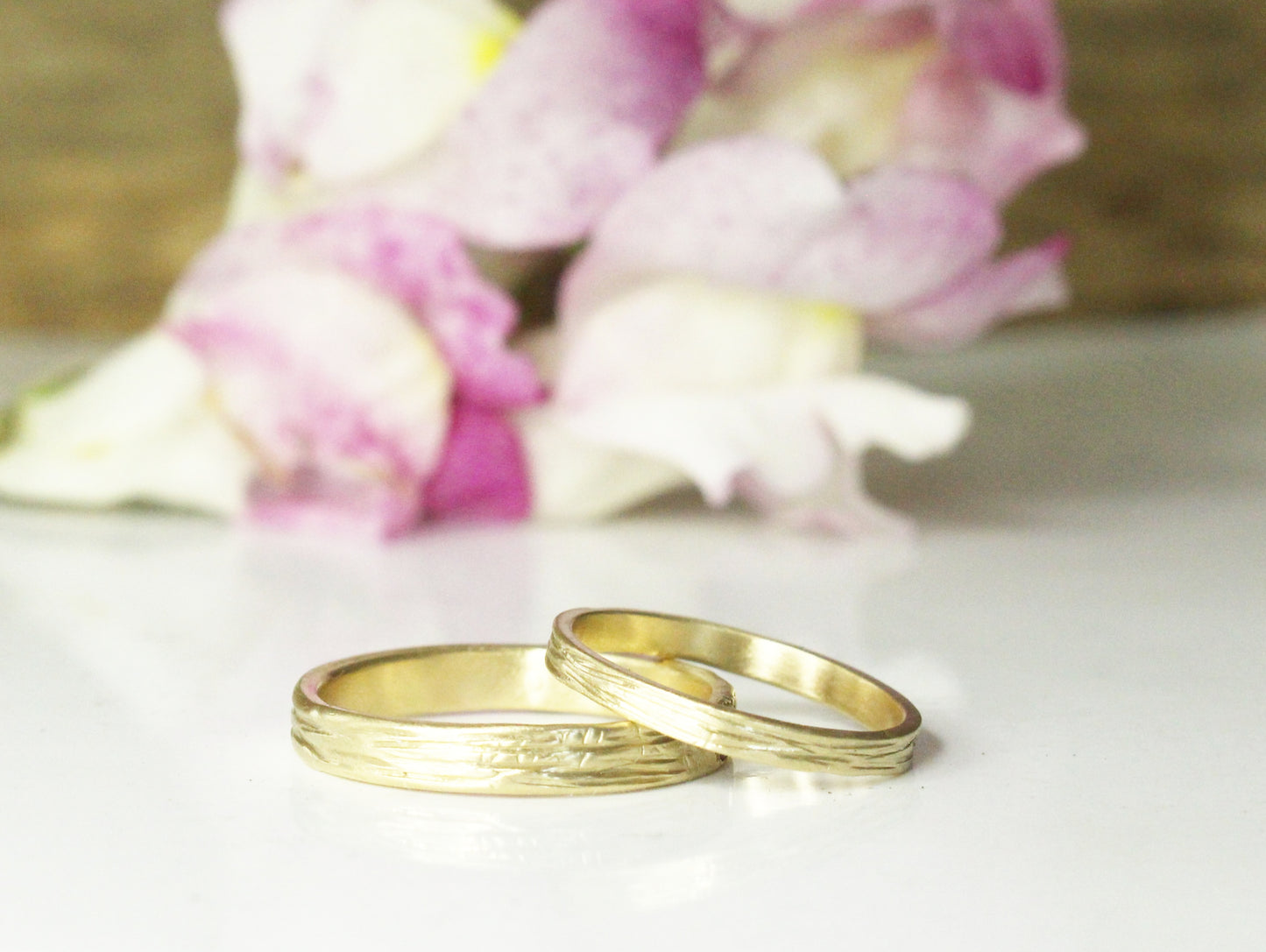 Forest Band Set of Two in 9ct or 14ct or 18ct Gold