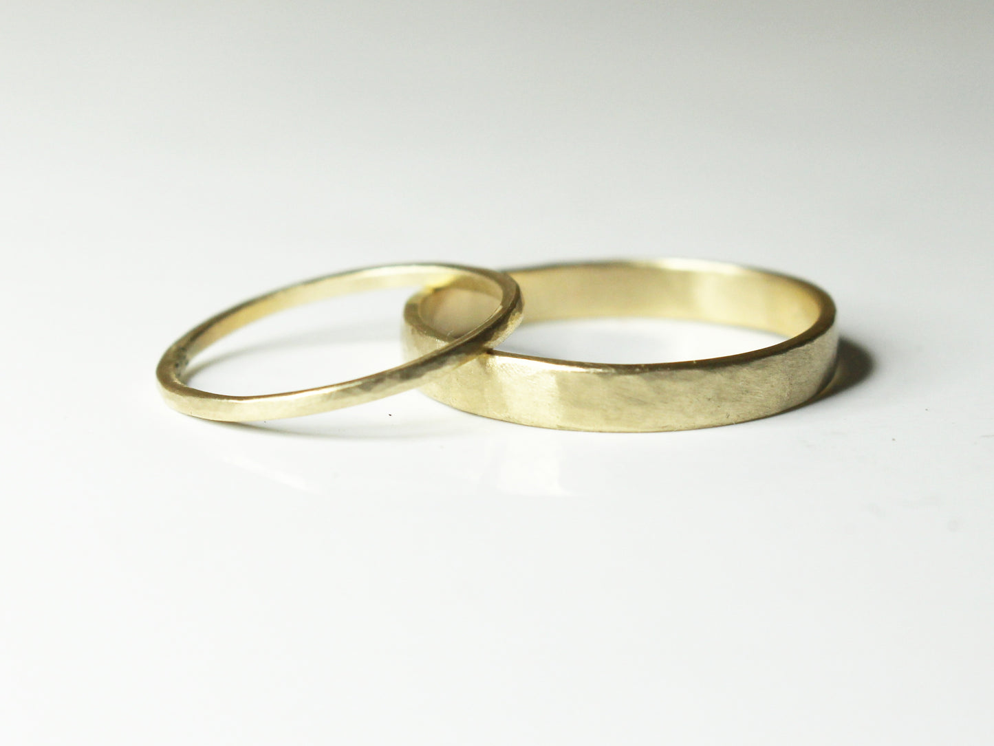 Hammered Band Set of Two - 1mm & 3mm