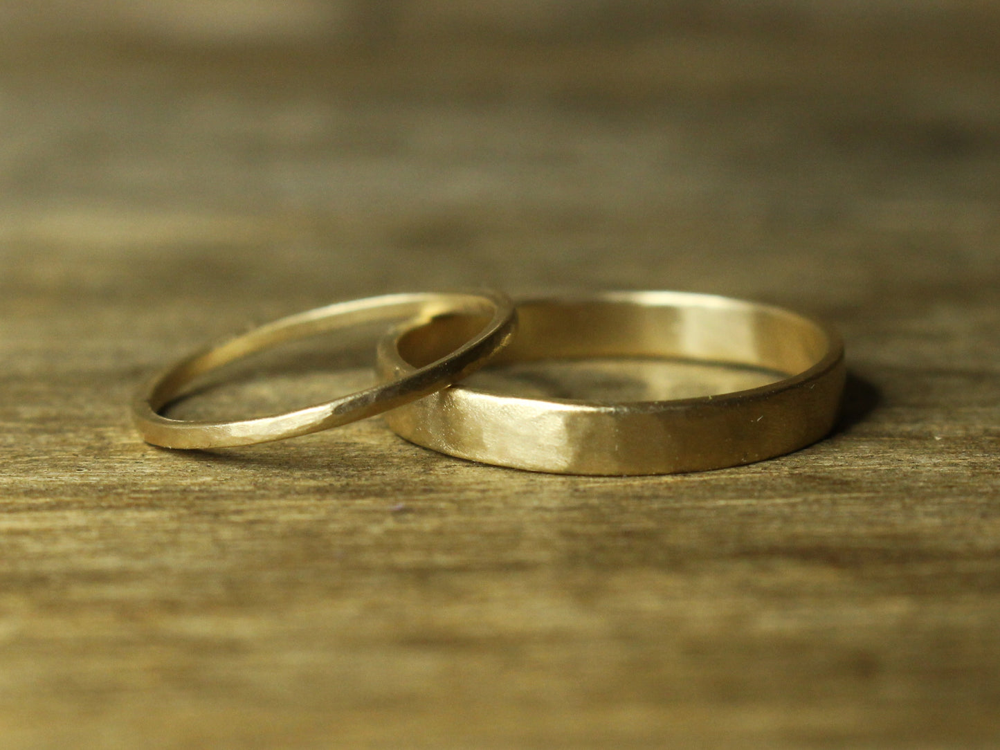 Hammered Band Set of Two - 1mm & 3mm