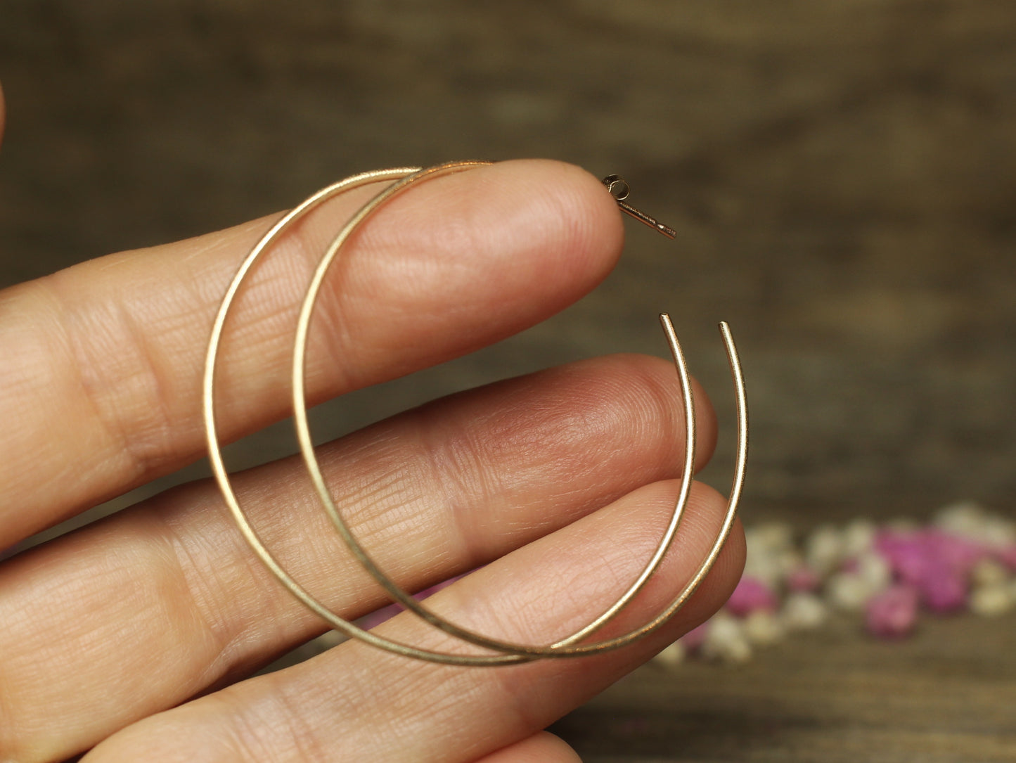 Solid Gold Hoops in 9ct or 14ct or 18ct Gold