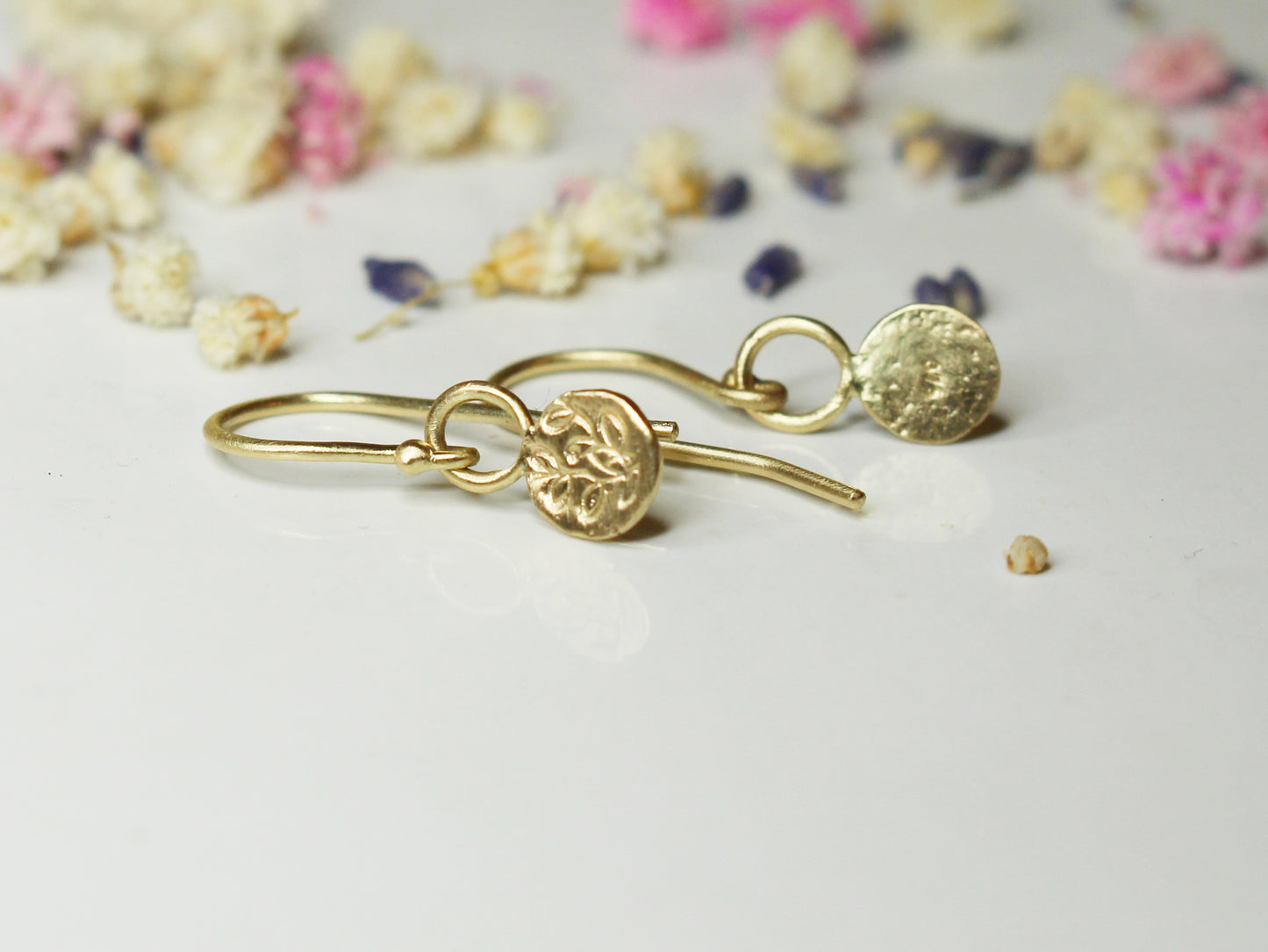 Wildflowers Dangly Earrings in 9ct or 14cr or 18ct Gold