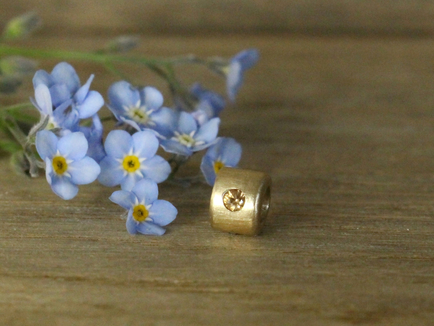 Little Cutie Bead Charm Spacer Gold & Gems