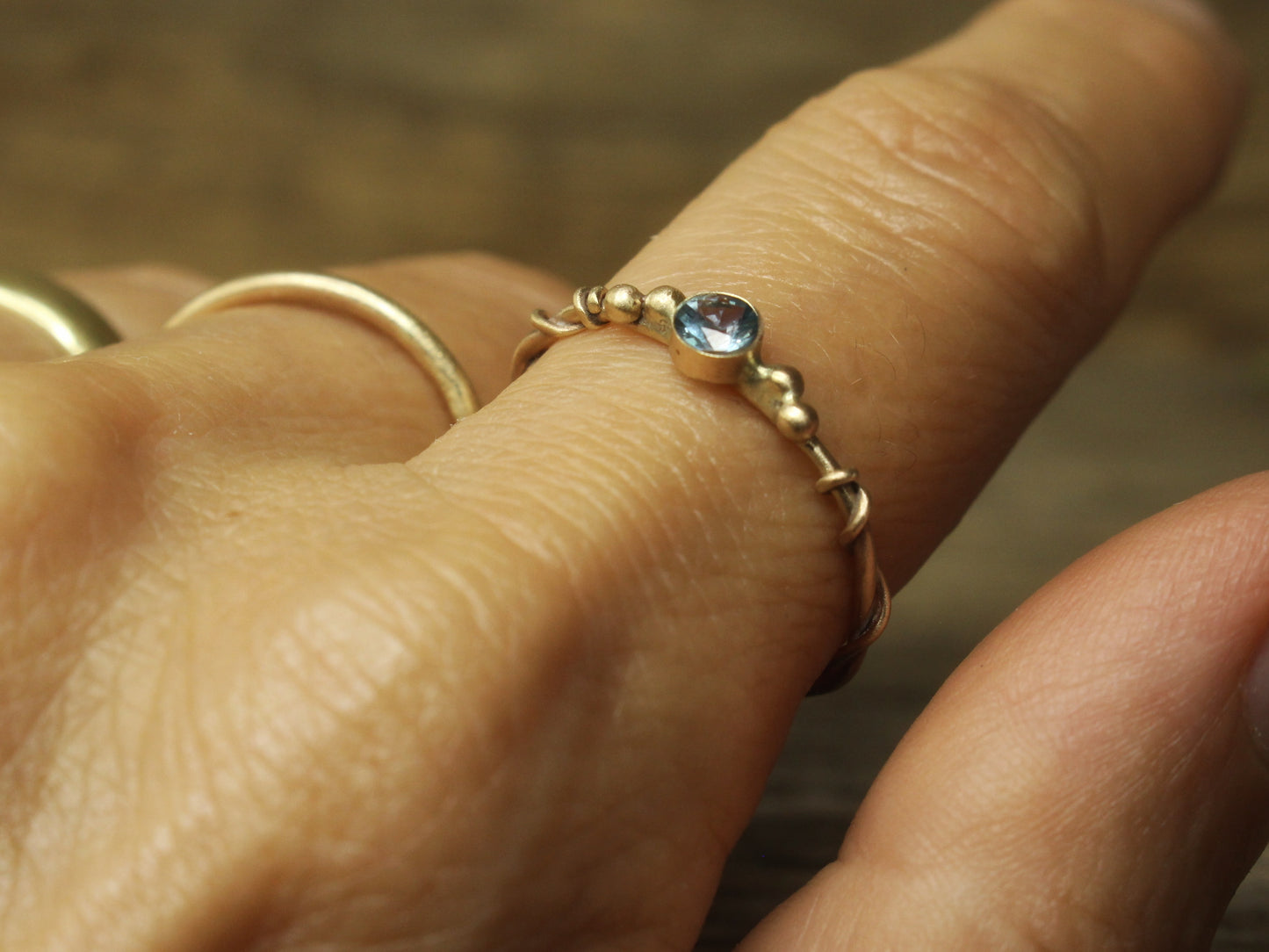 Entwined Ring with larger 3.5mm Fair Trade Gemstone