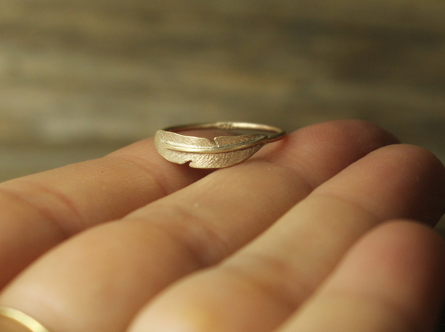 Feather Ring in 9ct or 14ct or 18ct Gold