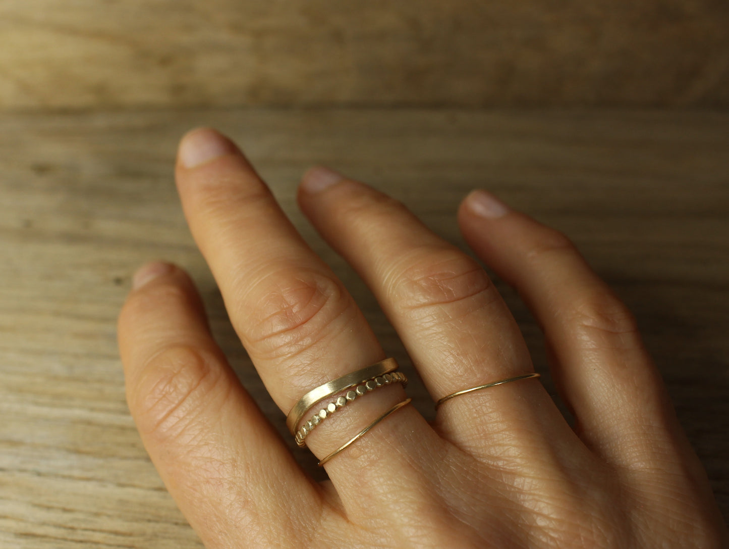 Beady Ring in 9ct Solid Yellow Recycled Gold