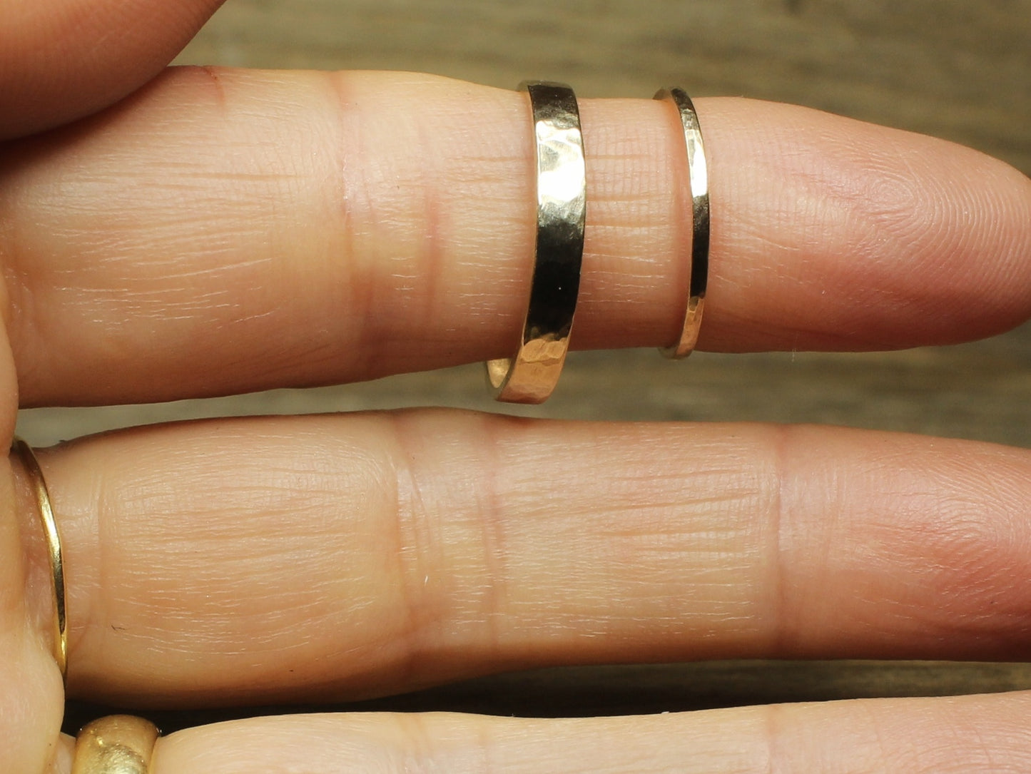 Hammered Band Set of Two - 1mm & 3mm