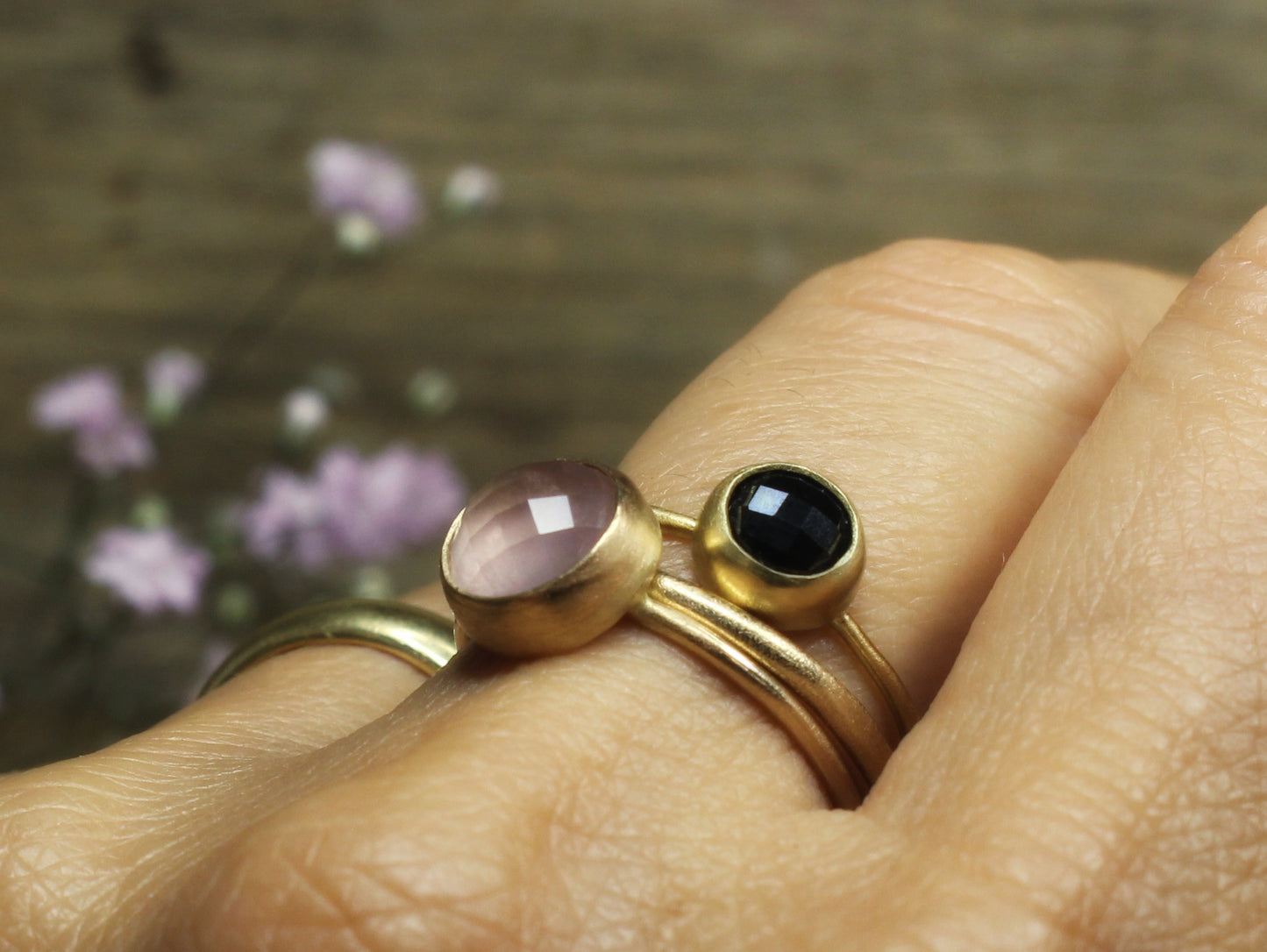 Rosae Ring with Fair Trade Rose Quartz in 9ct Gold