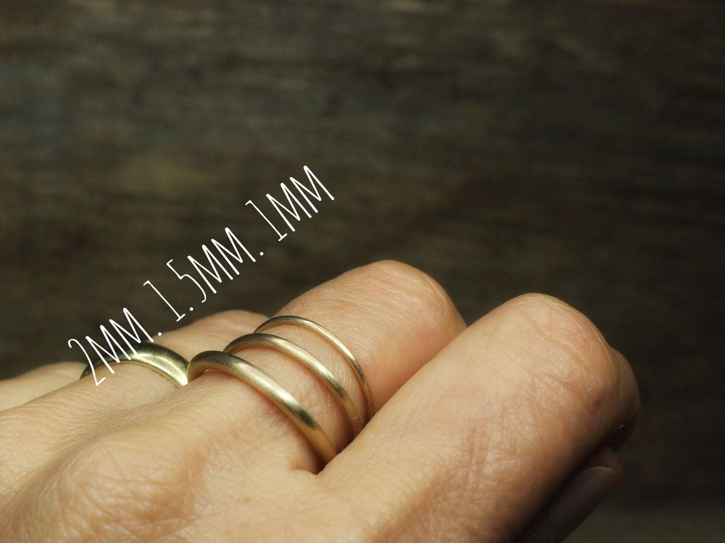 Round Wedding Band Set of Two in Solid Gold