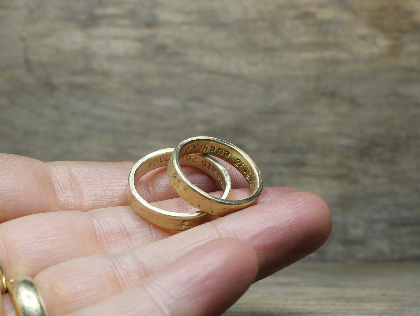 Rustic Strong Band in 8ct or 14ct or 18ct Solid Gold