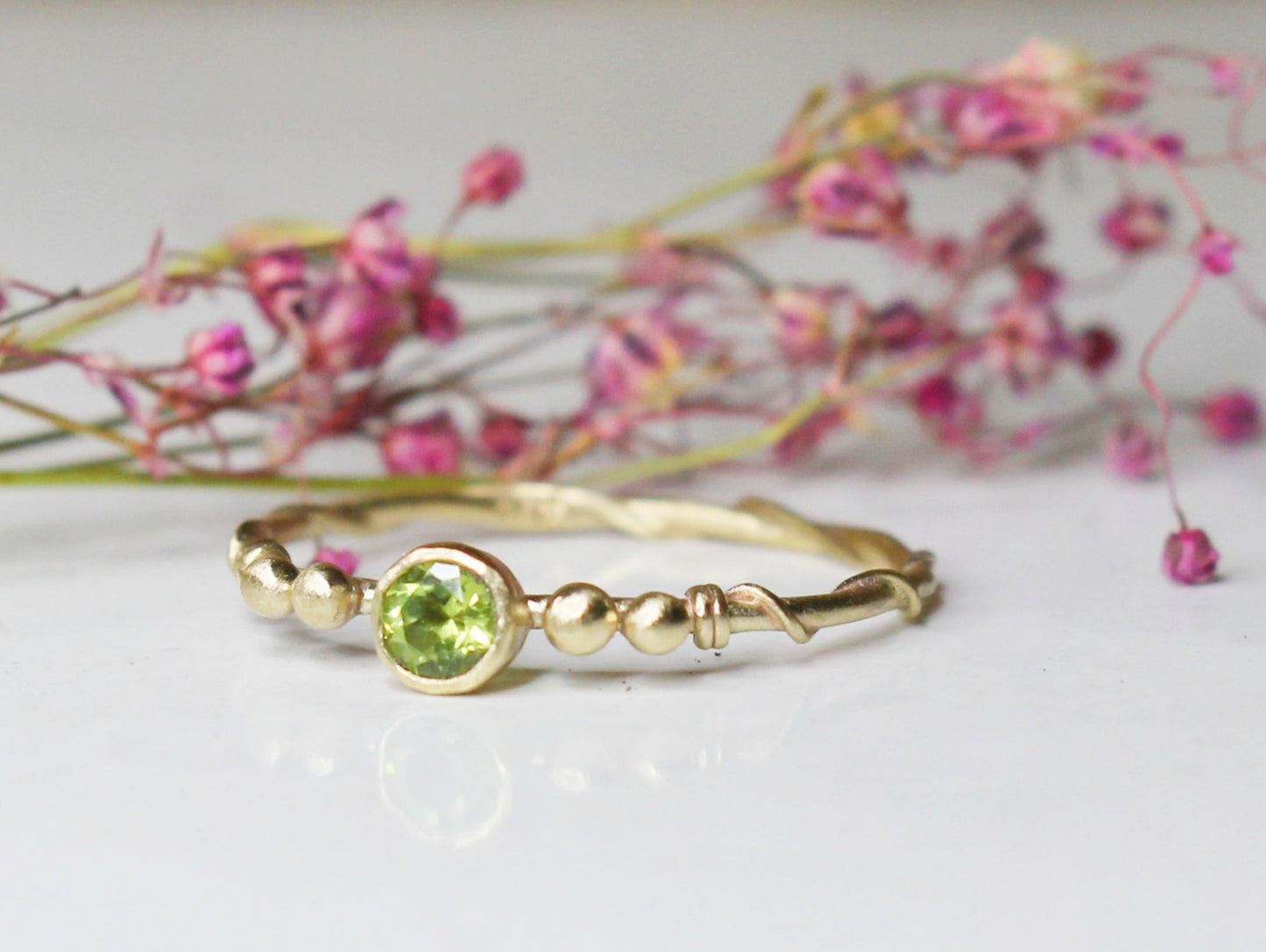 Entwined Ring with larger 3.5mm Fair Trade Gemstone