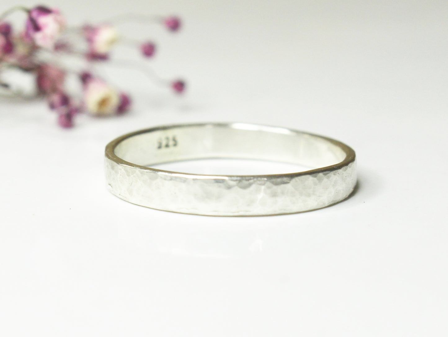 Hammered Band in Recycled Sterling Silver
