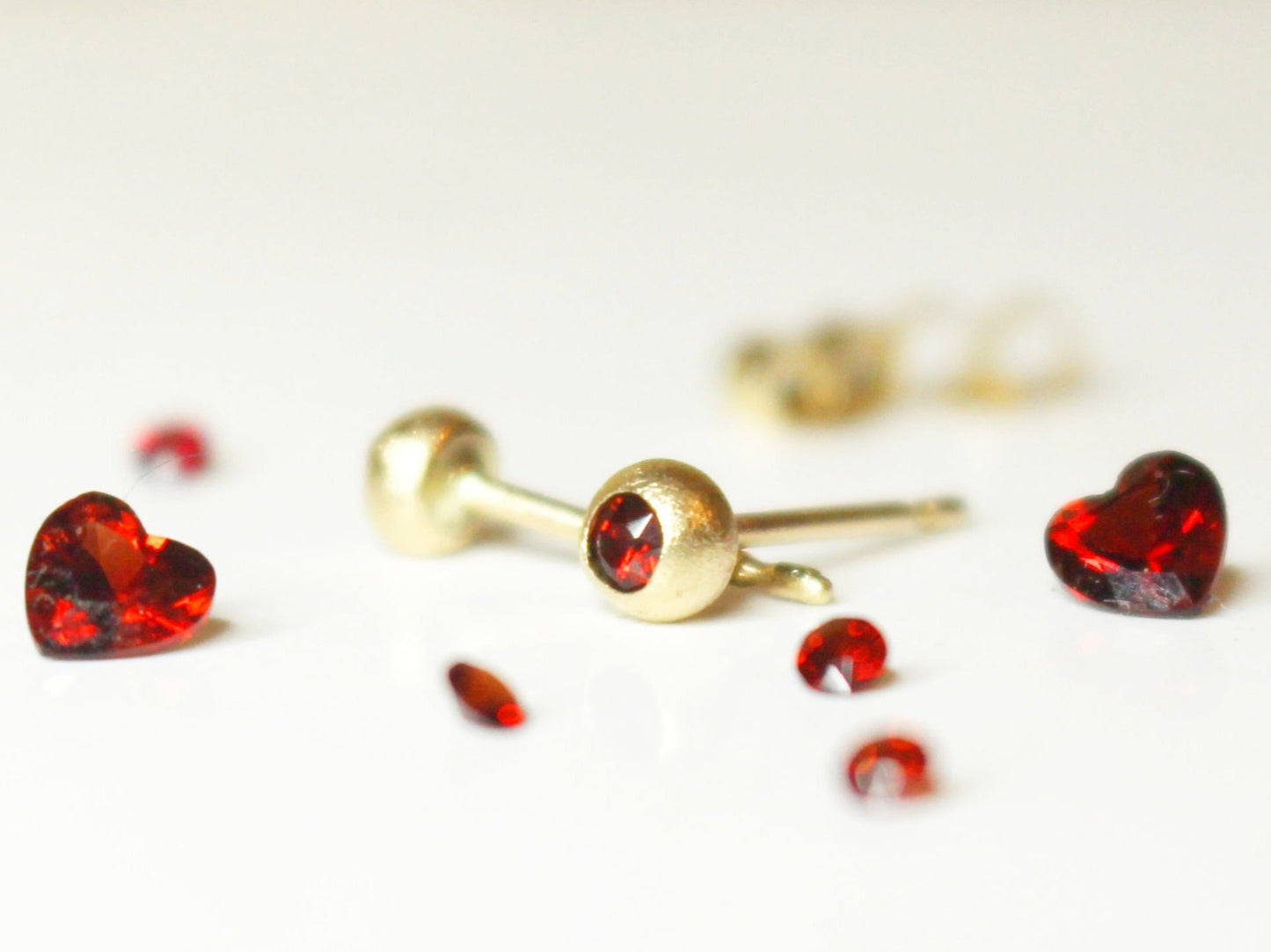 Tiny Sparkle Studs in Solid Gold with Fair Trade Gems