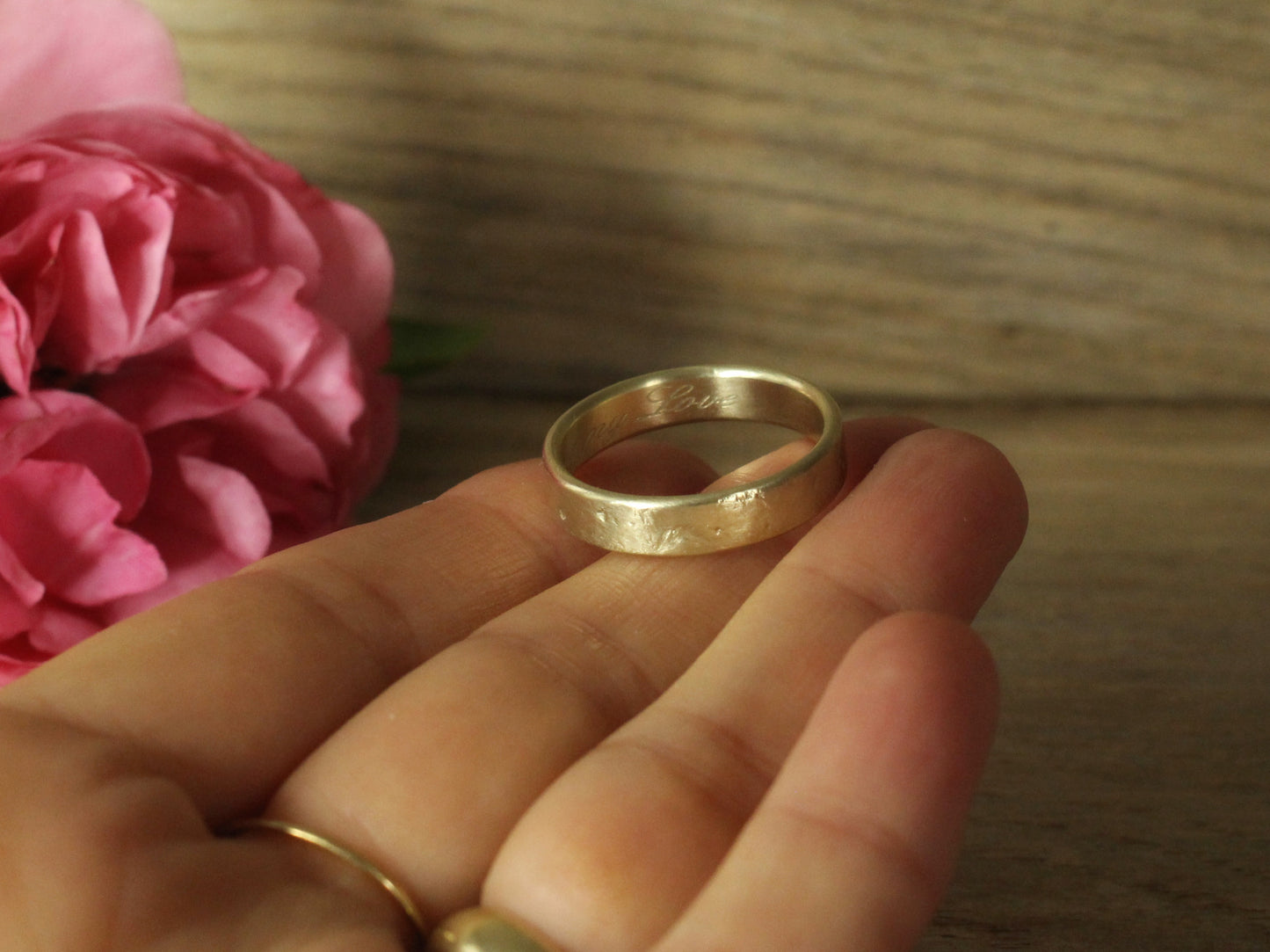 Rustic Strong Band in 8ct or 14ct or 18ct Solid Gold