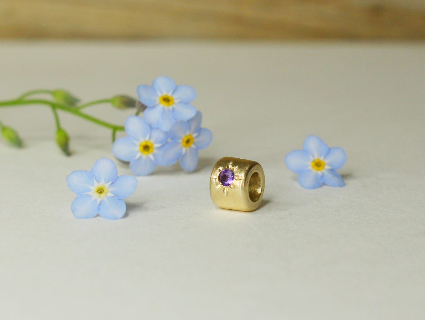 Little Cutie Bead Charm Spacer Gold & Gems