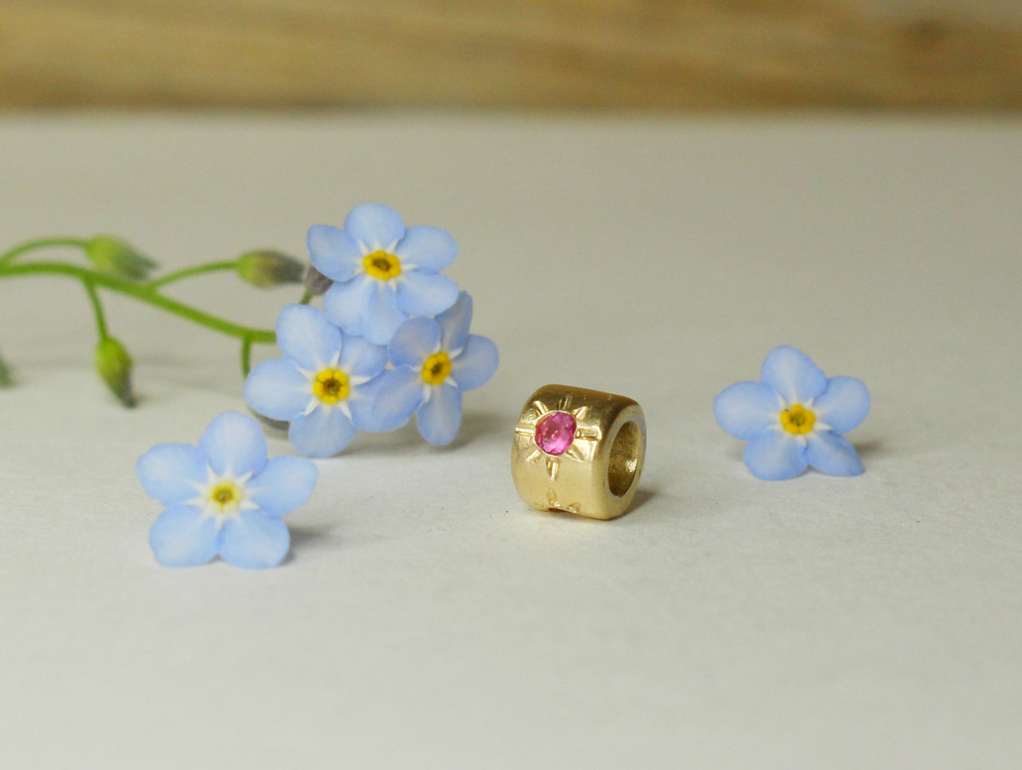 Little Cutie Bead Charm Spacer Gold & Gems
