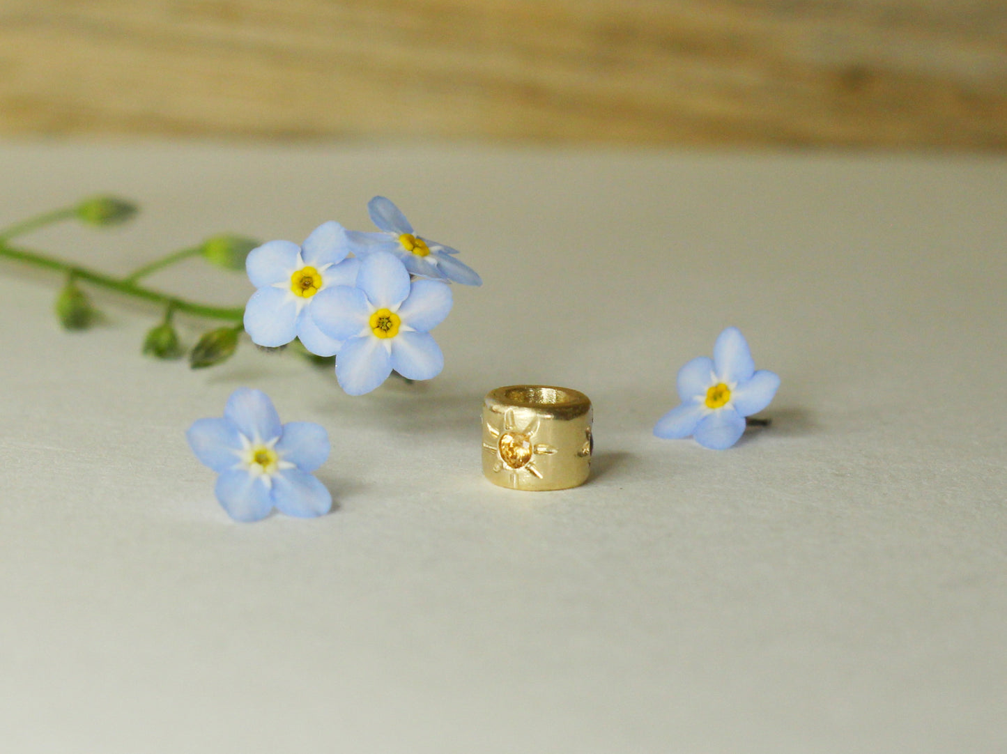 Little Cutie Bead Charm Spacer Gold & Gems